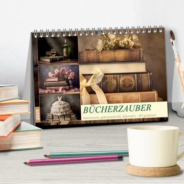 CALVENDO Wandkalender Bücherzauber (Tischkalender 2025 DIN A5 quer), CALVENDO Monatskalender
