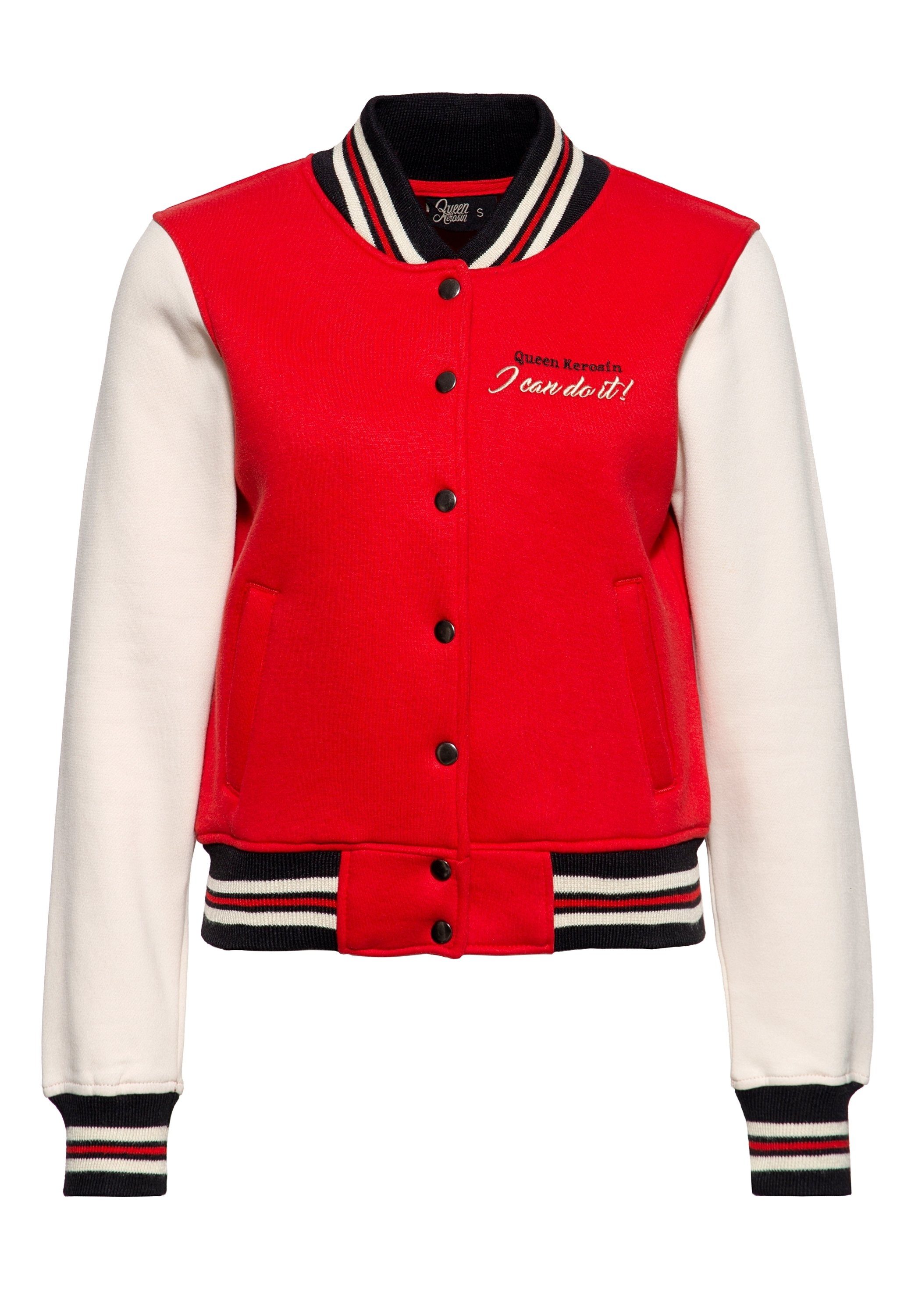 QueenKerosin Collegejacke I Can Do It! (1-St) mit Vintage-Stickerei