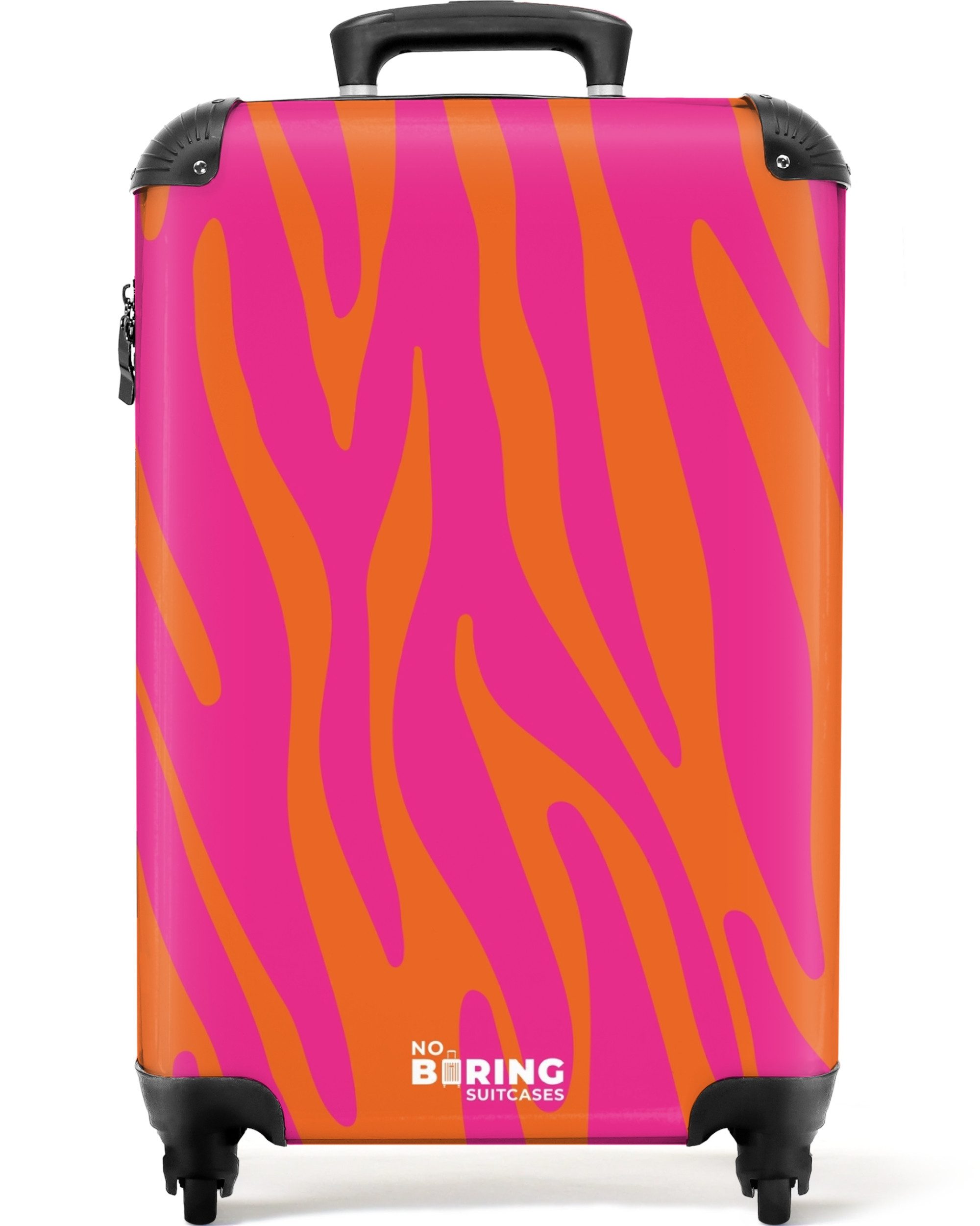 NoBoringSuitcases.com© Hartschalen-Trolley Rosa und orangefarbener Zebradruck 55x35x20cm, Handgepäck Koffer & Trolleys, Luggage, Reisekoffer Frauen