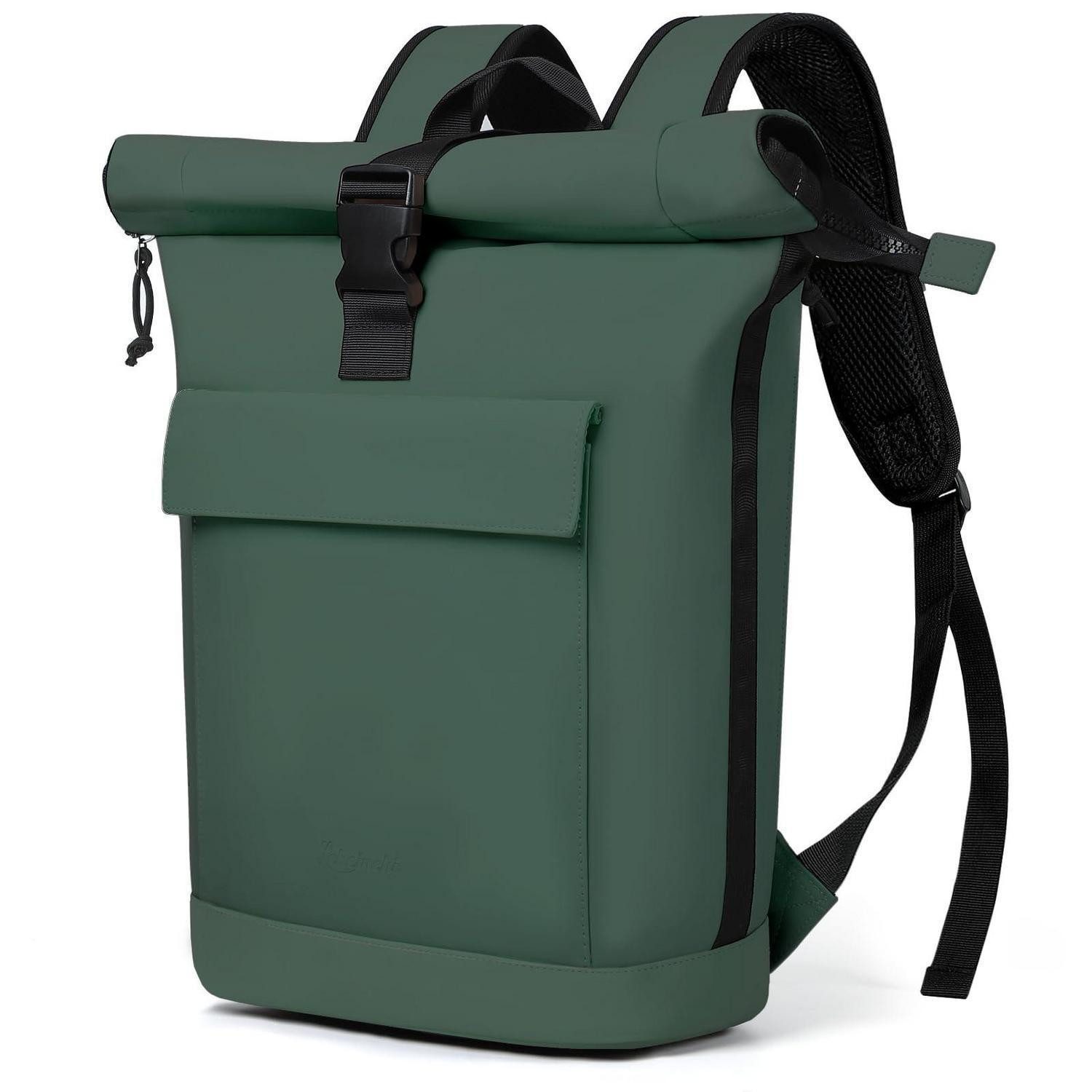 LuxusKollektion Laptoprucksack Rolltop Rucksack 17" Laptop dunkelgrün
