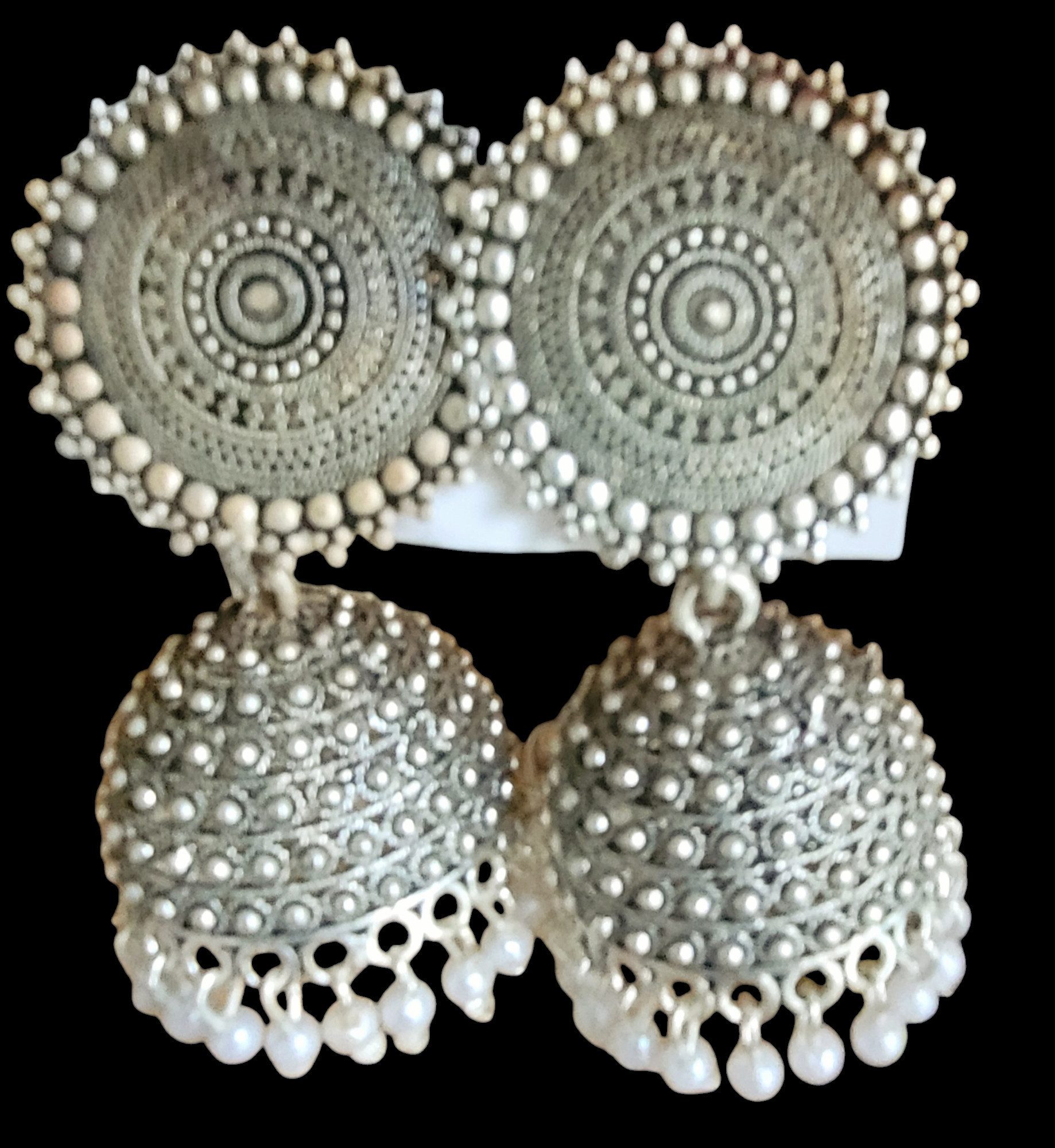 PfauGermany Paar Ohrhänger White Beads JUMKHA (2-tlg)