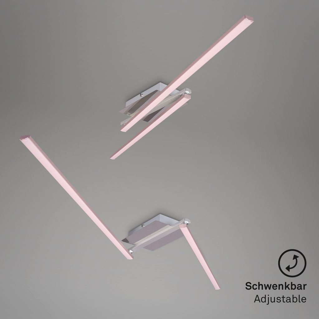 Briloner Leuchten LED Deckenleuchte 3500-018, LED fest integriert, 2700K - Extra-Warmweiß, Deckenlampe, 143,6x12x6,6cm, Alu-Chrom, 12W, Wohnzimmer, Schlafzimmer