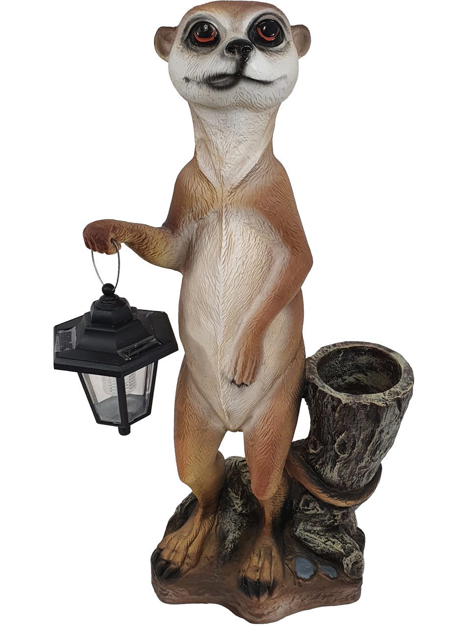 Figurendiscounter Dekofigur Dekofigur Erdmännchen mit Lampe 62 x 32 x 17 cm