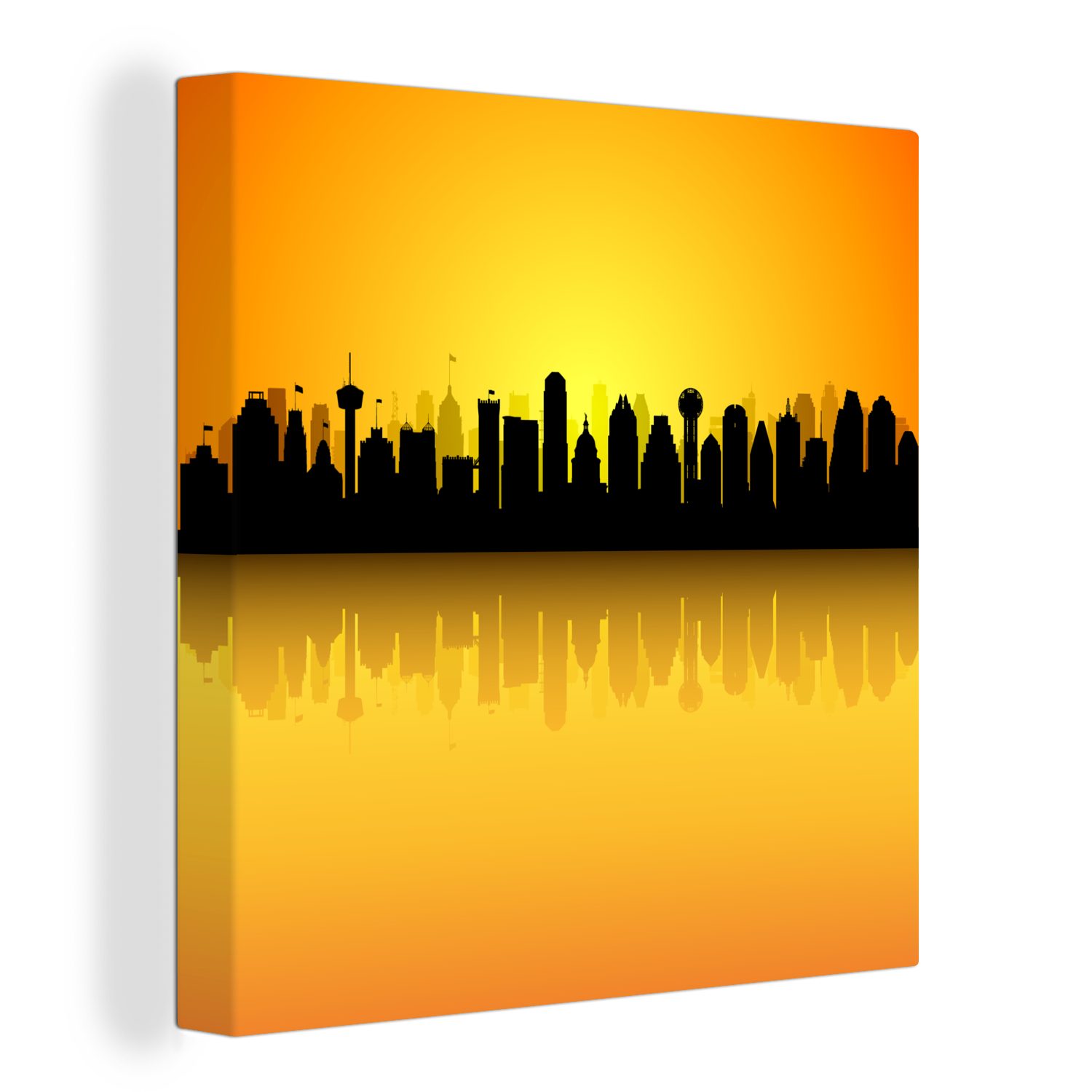 OneMillionCanvasses® Leinwandbild Eine Illustration der Skyline von Austin in Texas unter einem, (1 St), Leinwand Bilder für Wohnzimmer Schlafzimmer