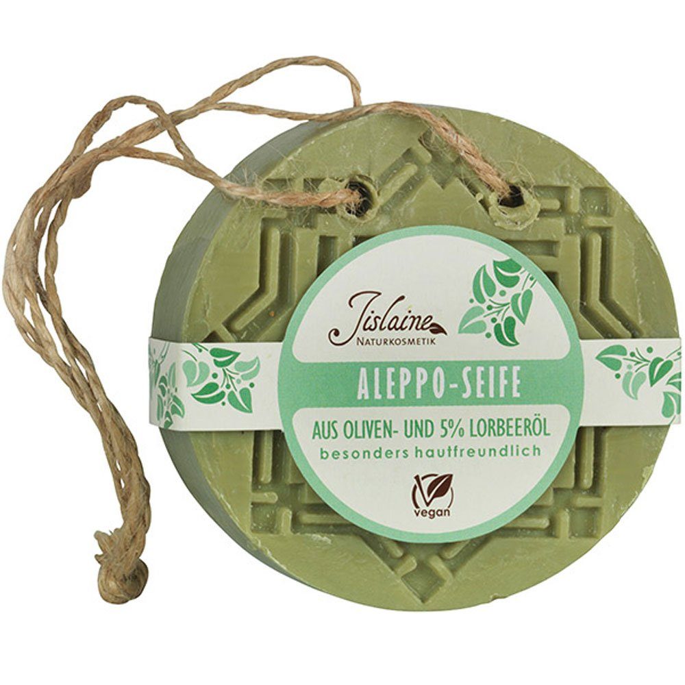 Jislaine Feste Duschseife Aleppo-Seife zum Aufhängen, 150 g
