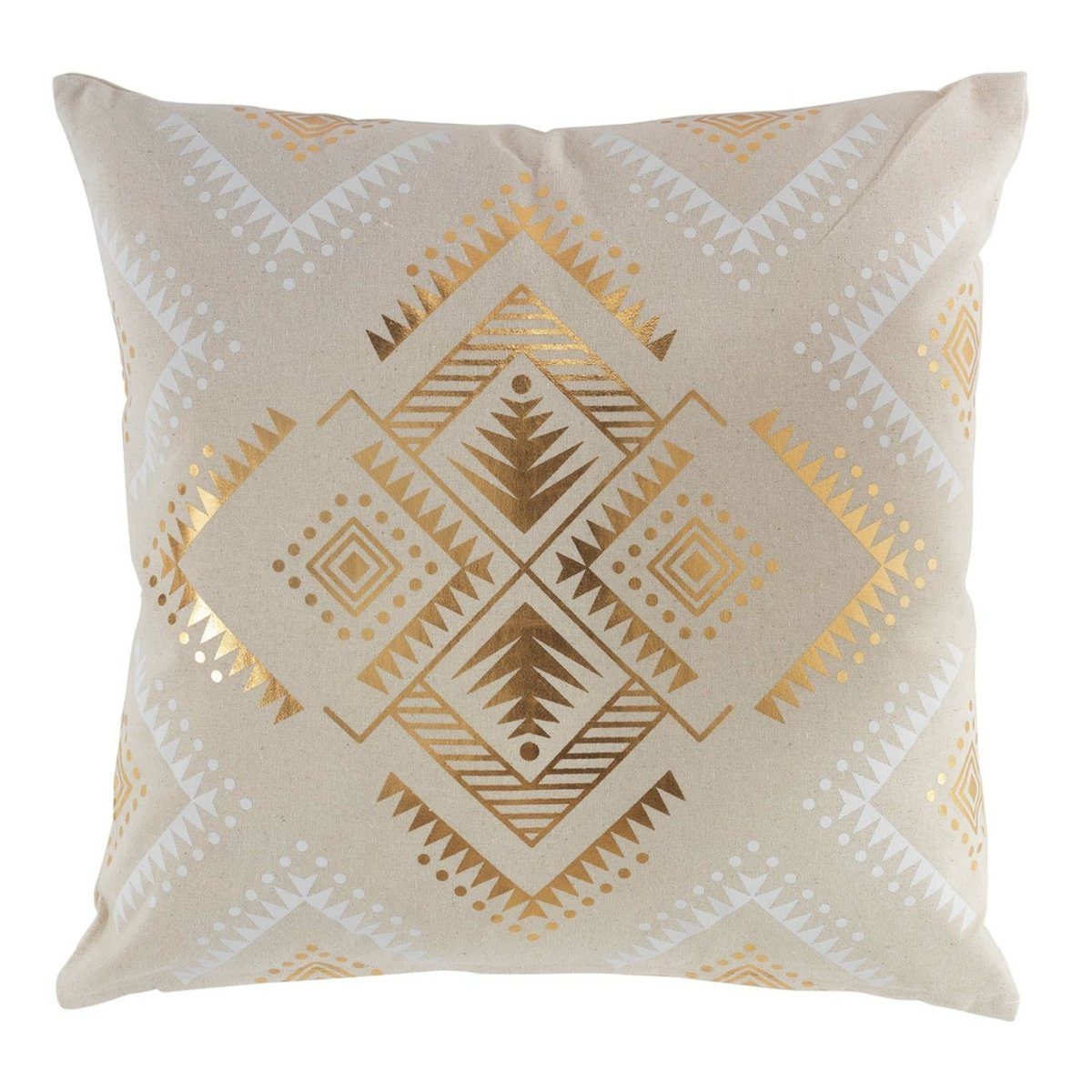 Macosa Home Dekokissen Beige gold weiß Muster, Zierkissen modern Dekokissen Sofakissen