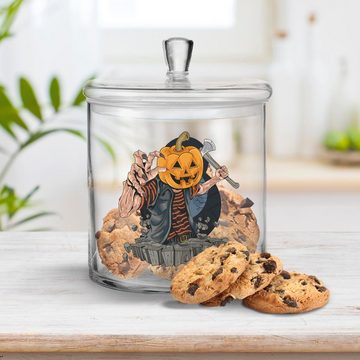 GRAVURZEILE Keksdose mit UV-Druck - im Halloween Kürbiszombie Design, Glas, (Kein Set)