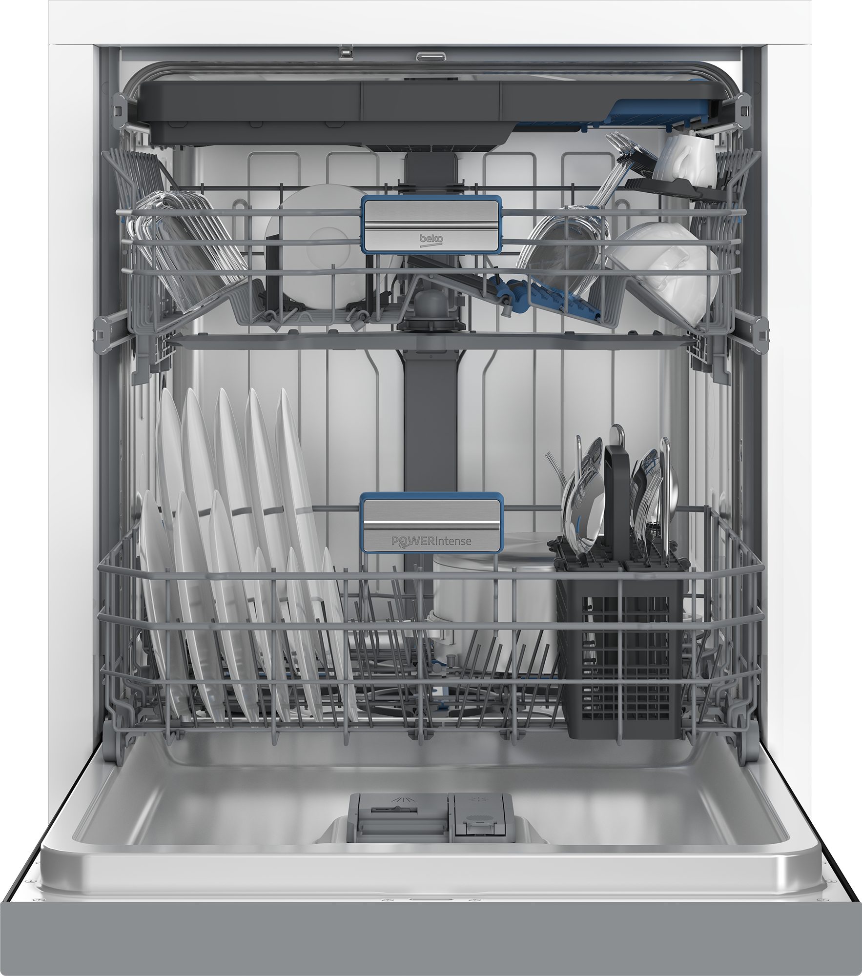 BEKO Unterbaugeschirrspüler BDDN36550XP, 8,9 l, 15 Maßgedecke, Doppelt gut organisiert – inklusive Besteckschublade und Besteckkorb – Bild 4 von 5