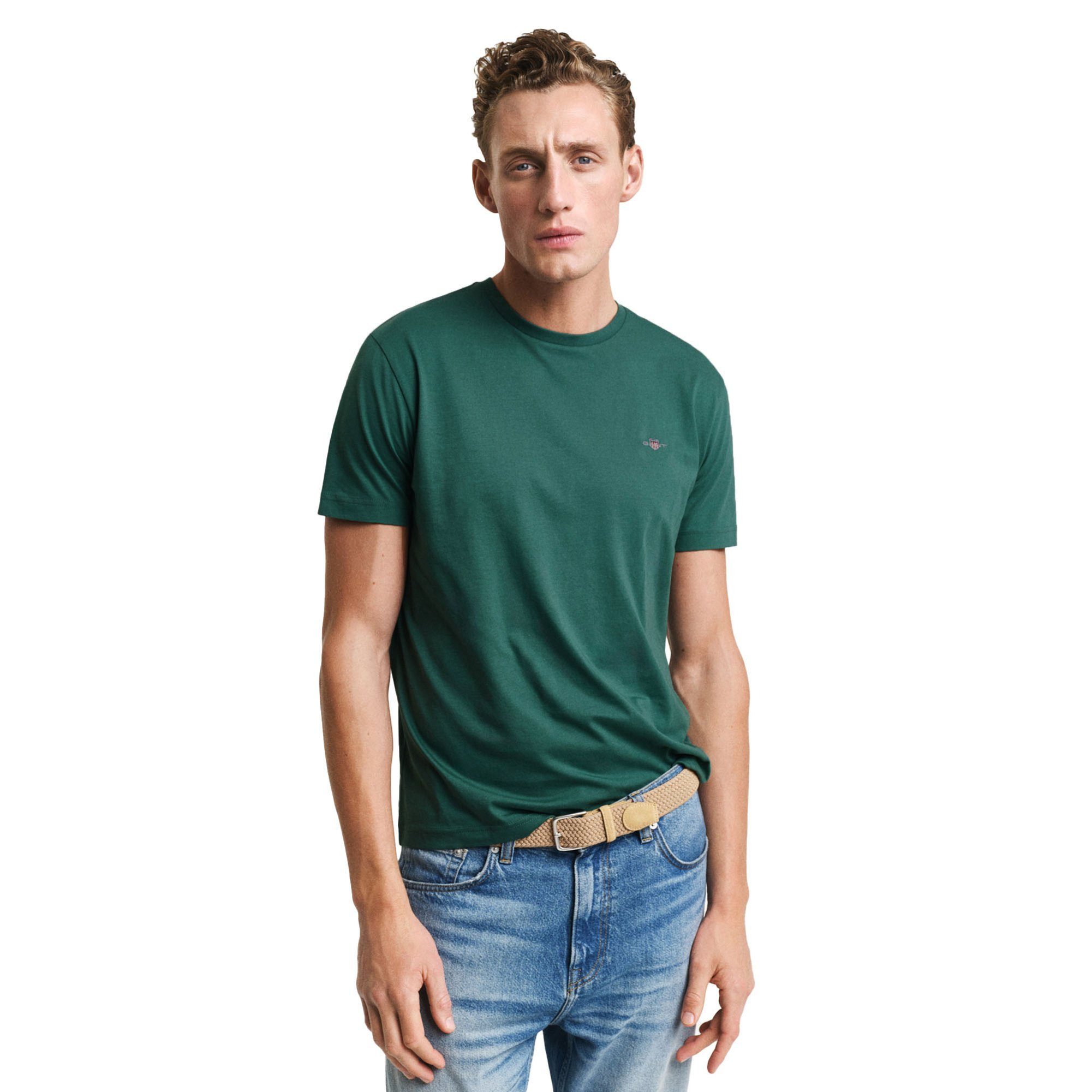 Gant T-Shirt Herren T-Shirt 1er Pack Baumwolle Reg Shield (Packung, 1er Pac günstig online kaufen