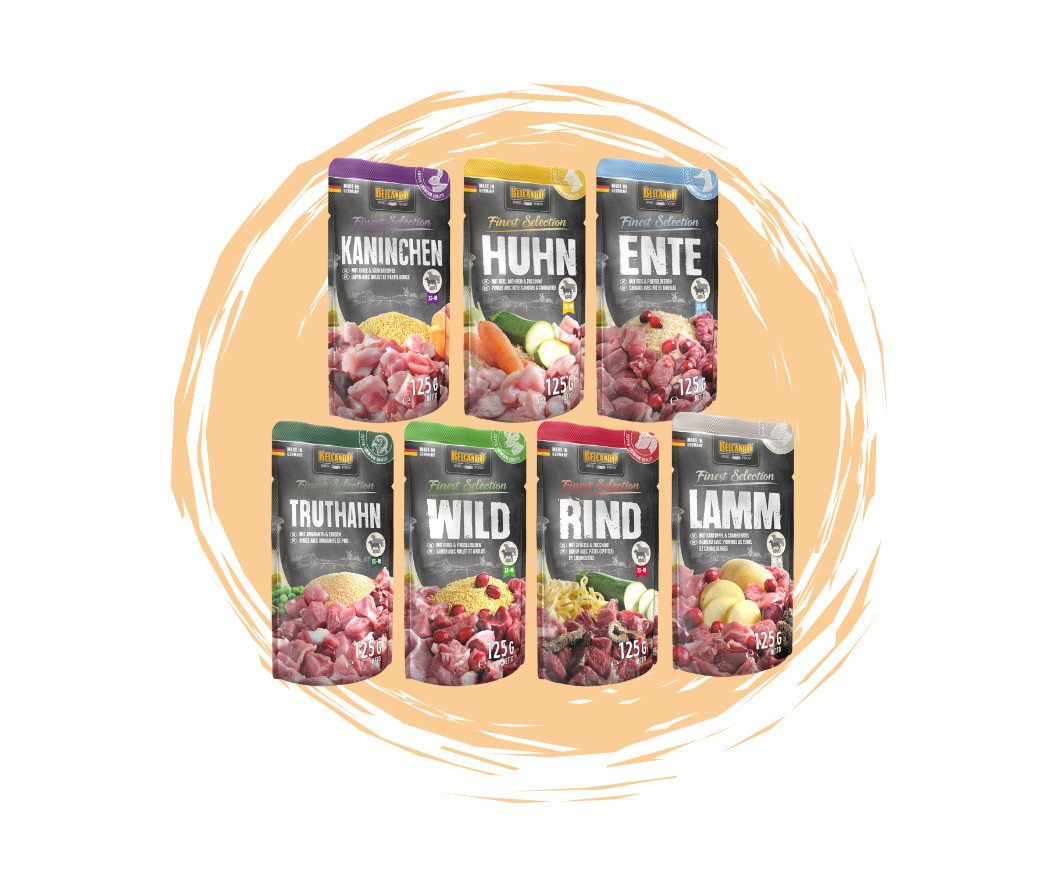 Belcando Belcando Frischebeutel Bundle - 7 proteinreiche Sorten im Vorratspaket, Nassfutter für: Hunde