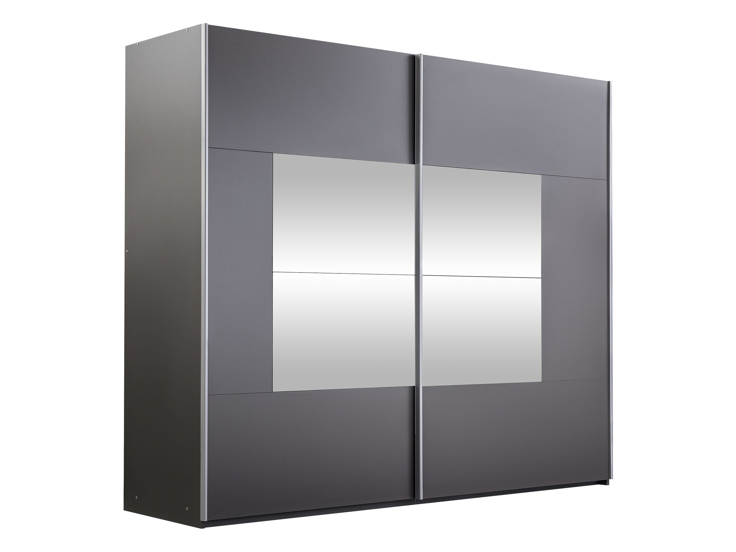MIRJAN24 Kleiderschrank Boston 250 (mit zwei Schiebetüren und zwei Schubladen) drei Kleiderstange, 250x65x215 cm