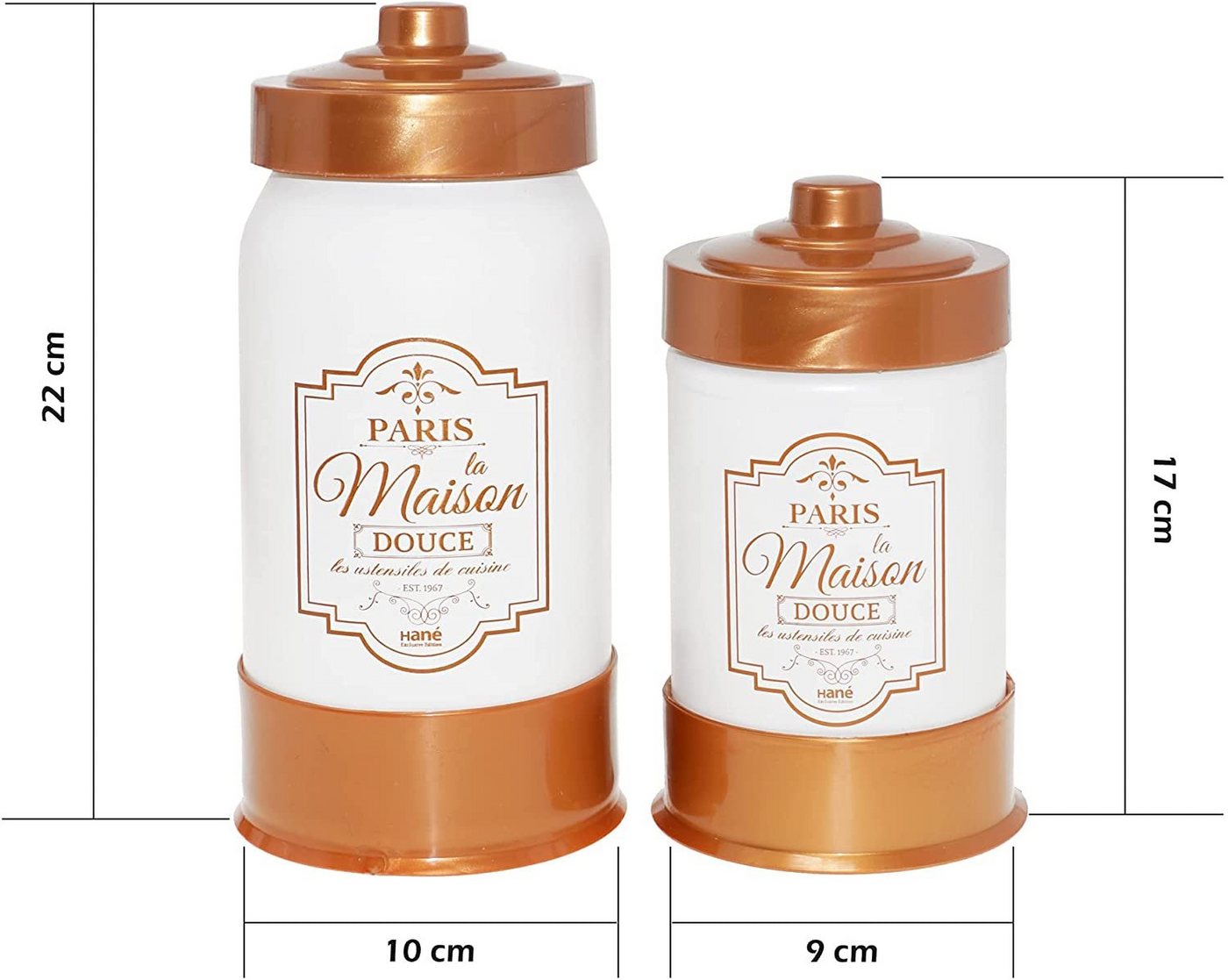 Thumbnail - Lashuma Aufbewahrungsdose Weiß-Kupfer (Set, 6 St), Frischhaltedosen Glas, Vorratsdosen mit Deckel