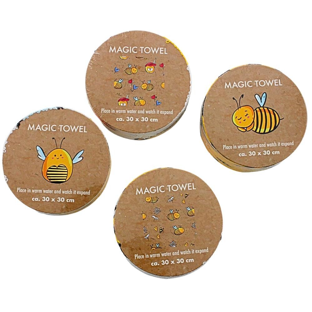 Tragetasche Magisches Baumwoll - Handtuch im 4er Set als Biene