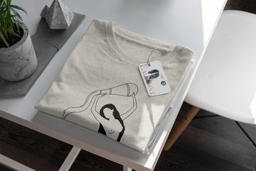 Sinus Art T-Shirt Herren Shirt 100% gekämmte Bio-Baumwolle T-Shirt Wasserfrau Sternzeichen Motiv Nachhaltig Ökomode a (1-tlg)