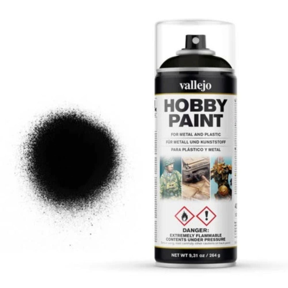 Vallejo Spielfigur Vallejo Hobby Paint Spray Primer Premium Black (400 ml)