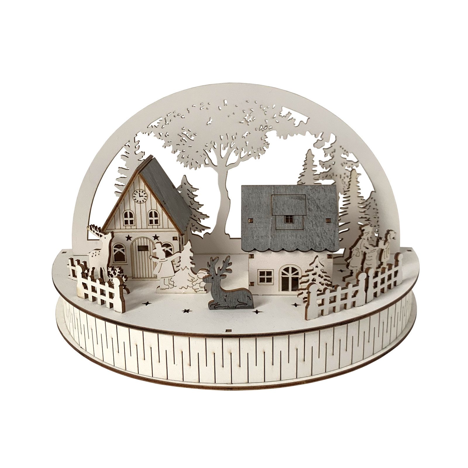 HTI-Living Weihnachtsfigur Weihnachtsszene beleuchtet Rehe (Stück, 1 St., 1 Leuchtdeko ohne Batterien), Leuchtdeko Weihnachtsdeko