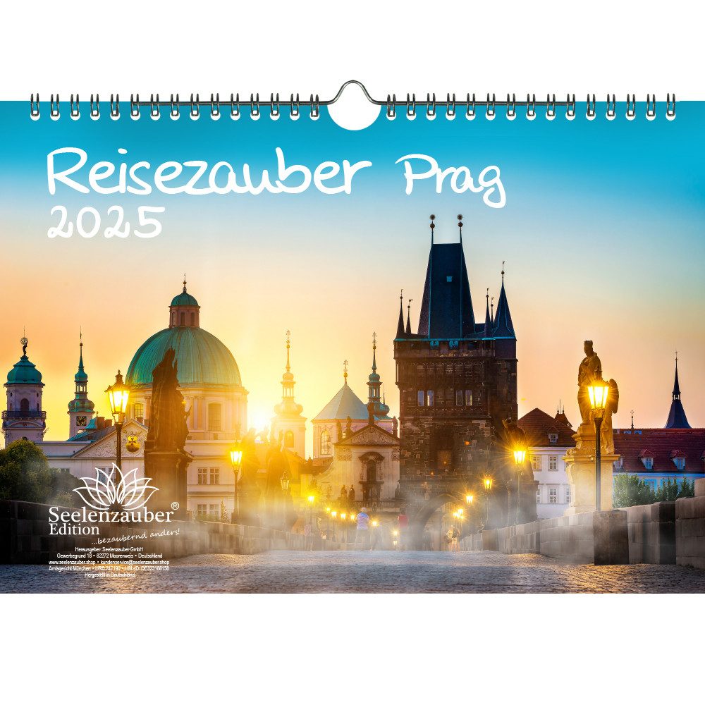 Seelenzauber Wandkalender Reisezauber Prag DIN A4 Kalender für 2025