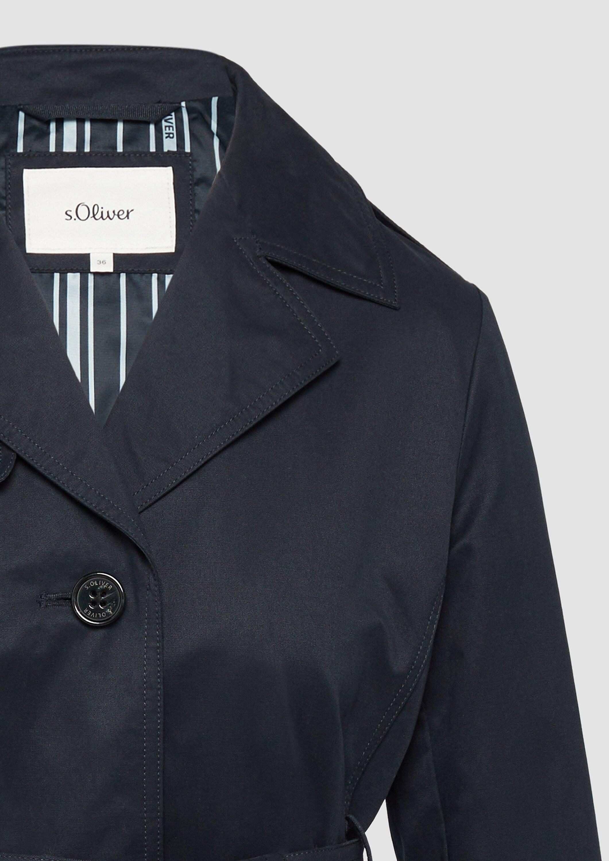 s.Oliver Funktionsjacke Outdoor-Jacke Kurzer Trench mit Gürtel