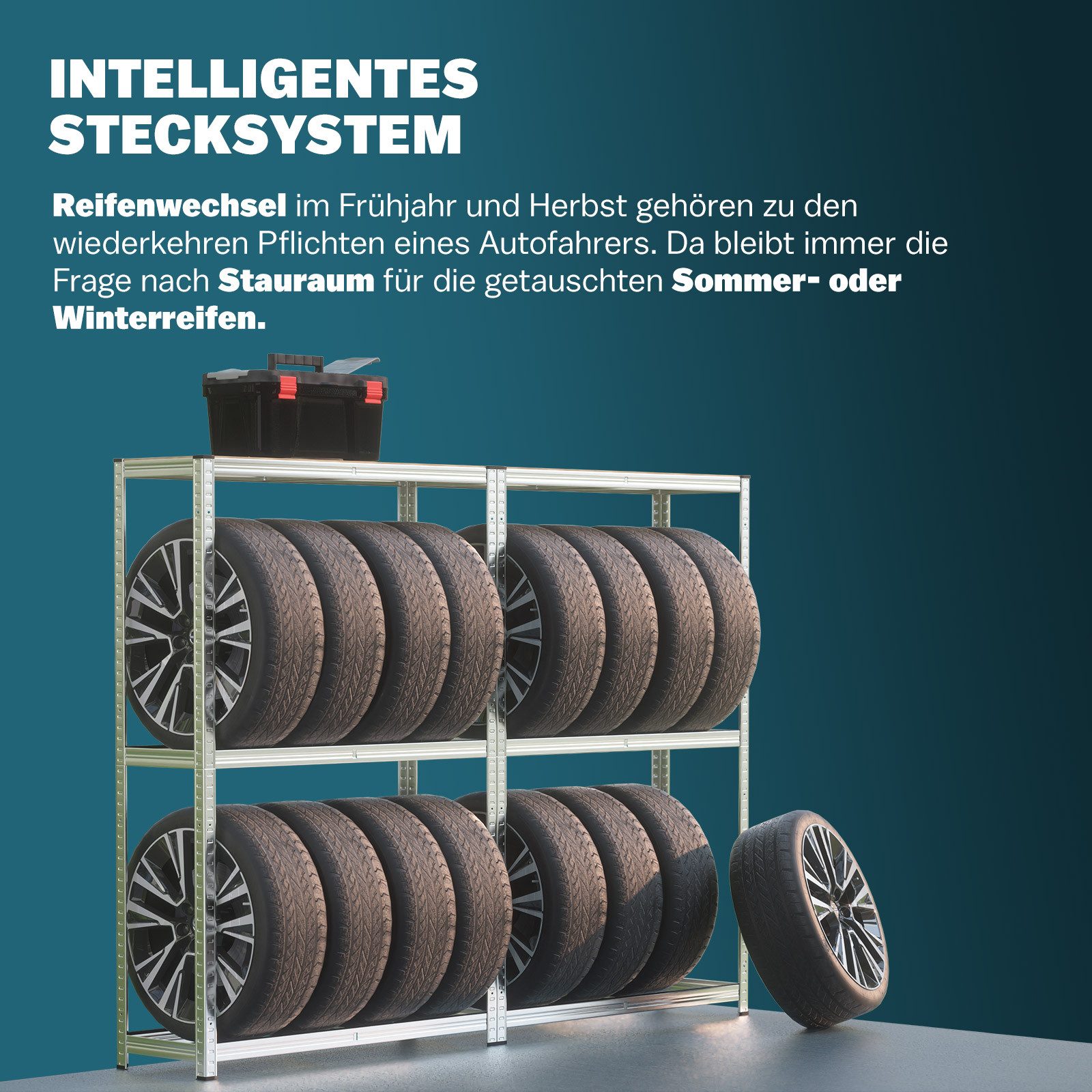 monzana Schwerlastregal, 2x Reifenregal je 8 günstig online kaufen