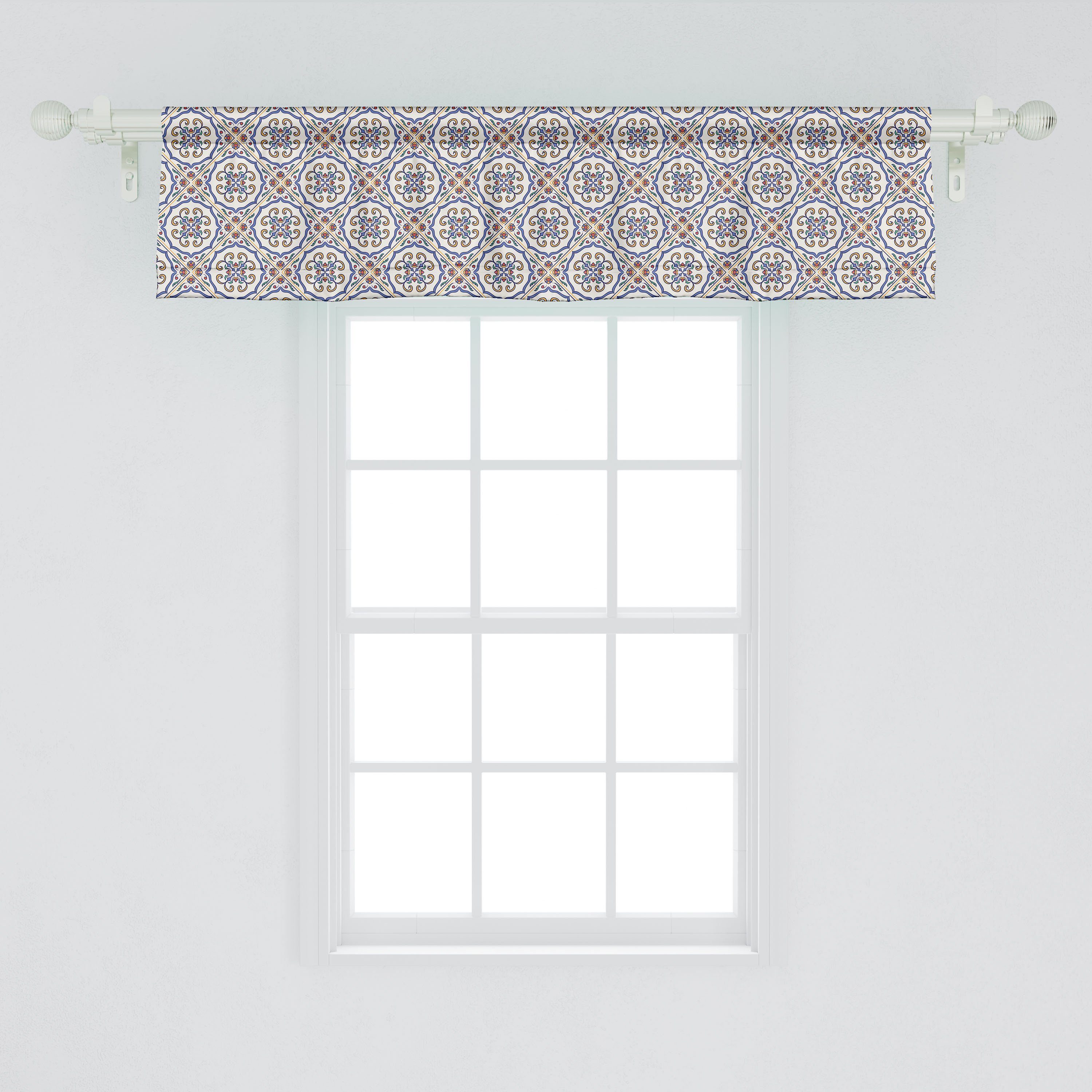 Abakuhaus, West mit Motiv Aufwändige Dekor Vorhang Microfaser, für Schlafzimmer Volant Geometrisch Scheibengardine Stangentasche, Küche