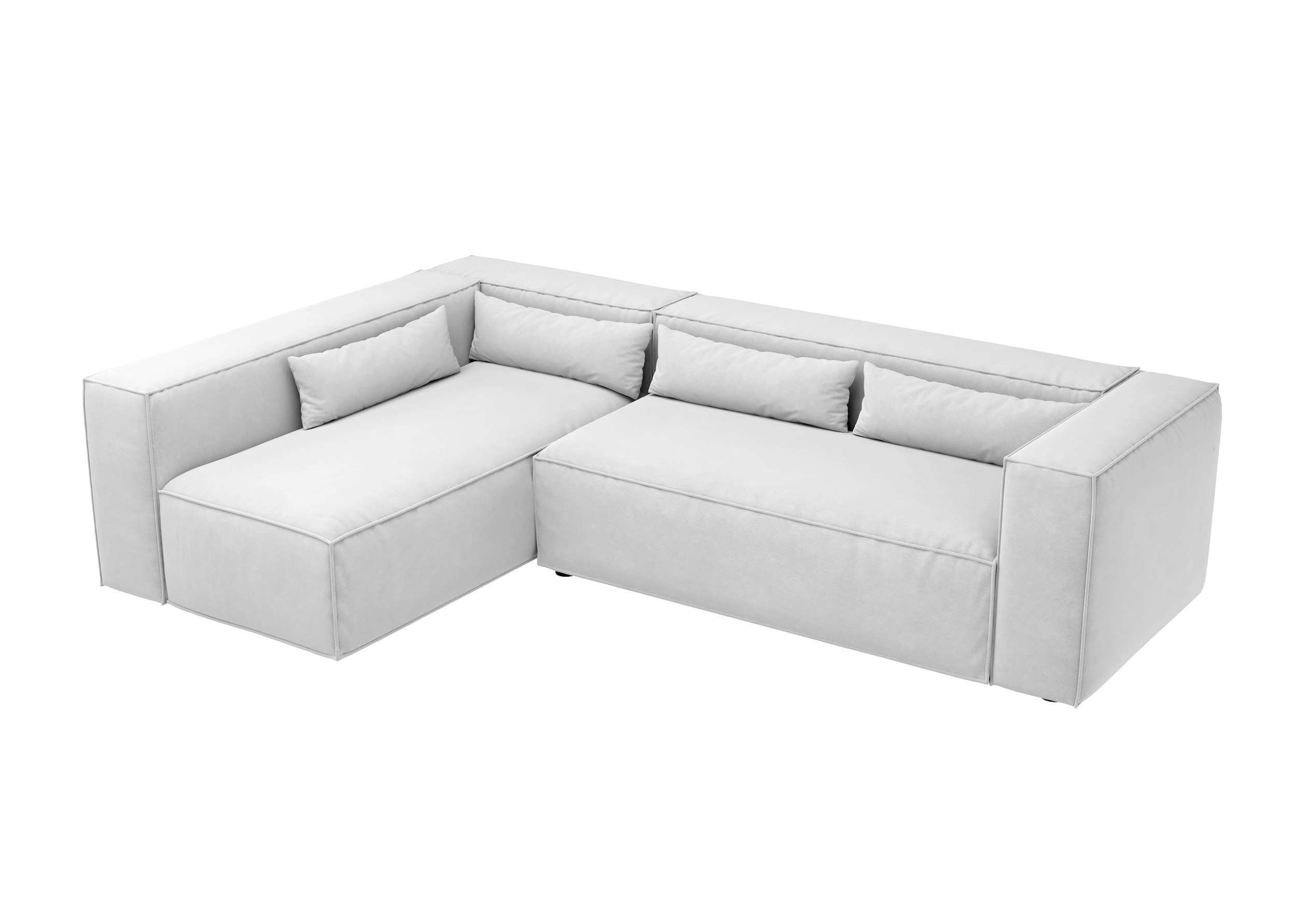 Eckcouch, mit L-Form, im Floren, stellbar, Stylefy oder Modern Raum frei Wellenfederung, Ecksofa links bestellbar, mane rechts Metall, Design