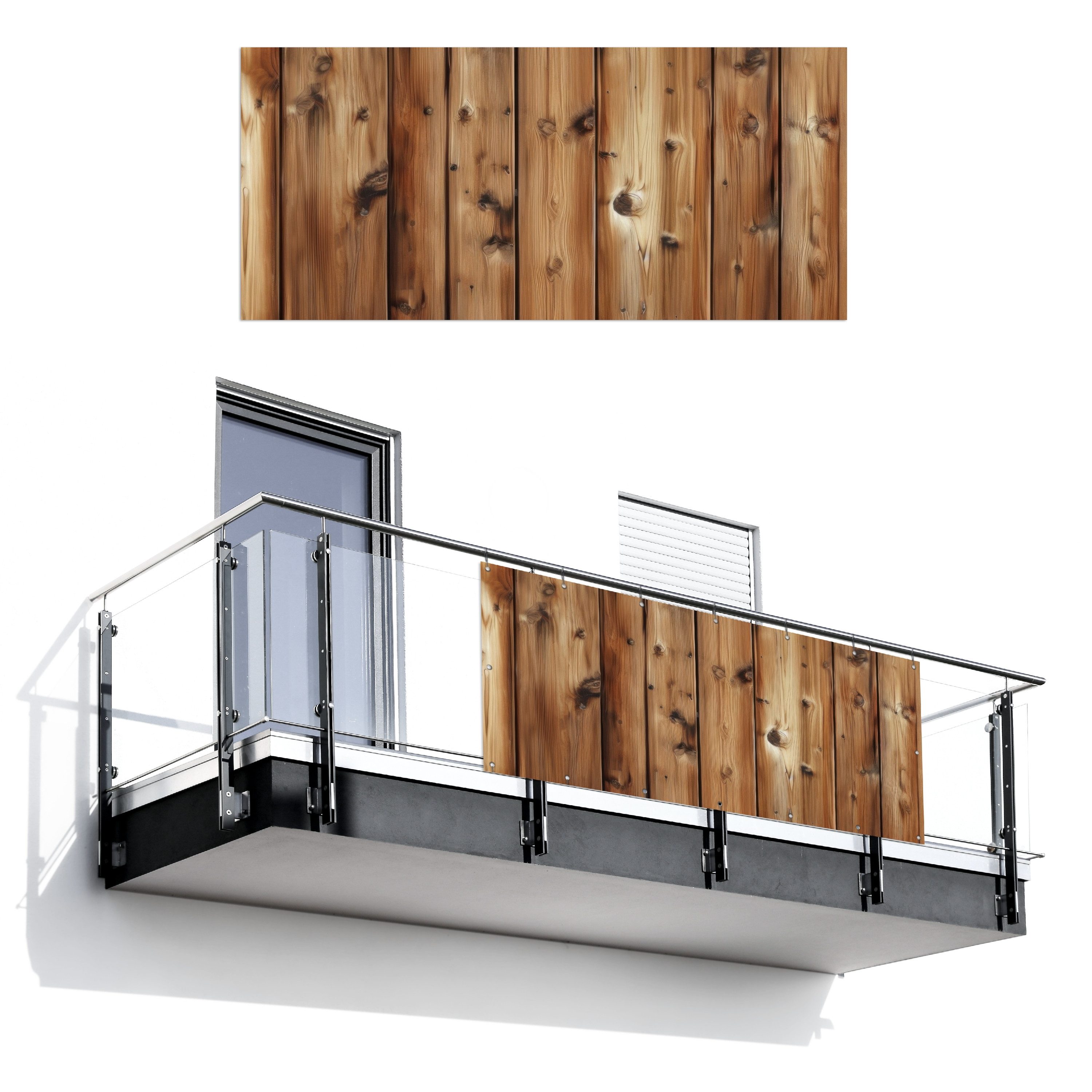 MuchoWow Balkonsichtschutz Holz - Regale - Braun (1-St) Balkon Sichtschutz günstig online kaufen