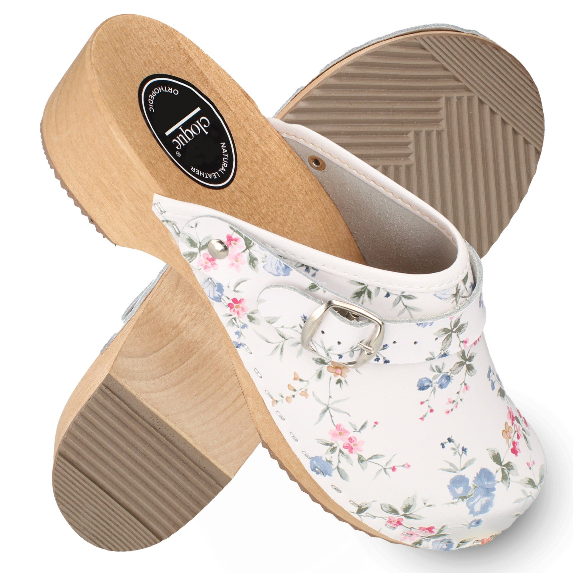 Cloque Clog geschlossen mit kleinem Outdoor rosa/bunt Clog & Blumenmuster Garten