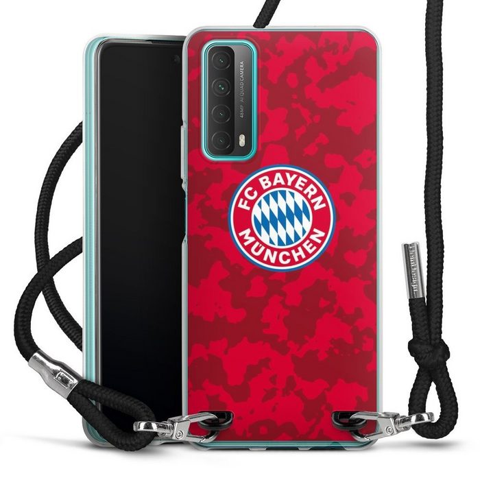 DeinDesign Handyhülle FC Bayern München Camouflage FCB Camouflage Muster FCB Huawei P Smart 2021 Handykette Hülle mit Band Case zum Umhängen
