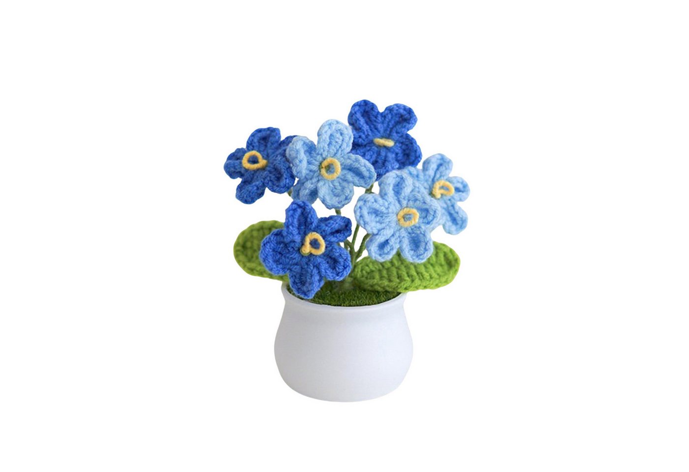 Kunstblume Häkelblume Blumen Topfpflanze Mini gestrickter Blumentopf, Sonnenblume, Agger, handgefertigte Häkelblume,Geeignet für die Dekoration von Zuhause