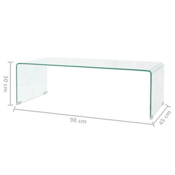 vidaXL Couchtisch Couchtisch aus gehärtetem Glas 98x45x30 cm Transparent (1-St)