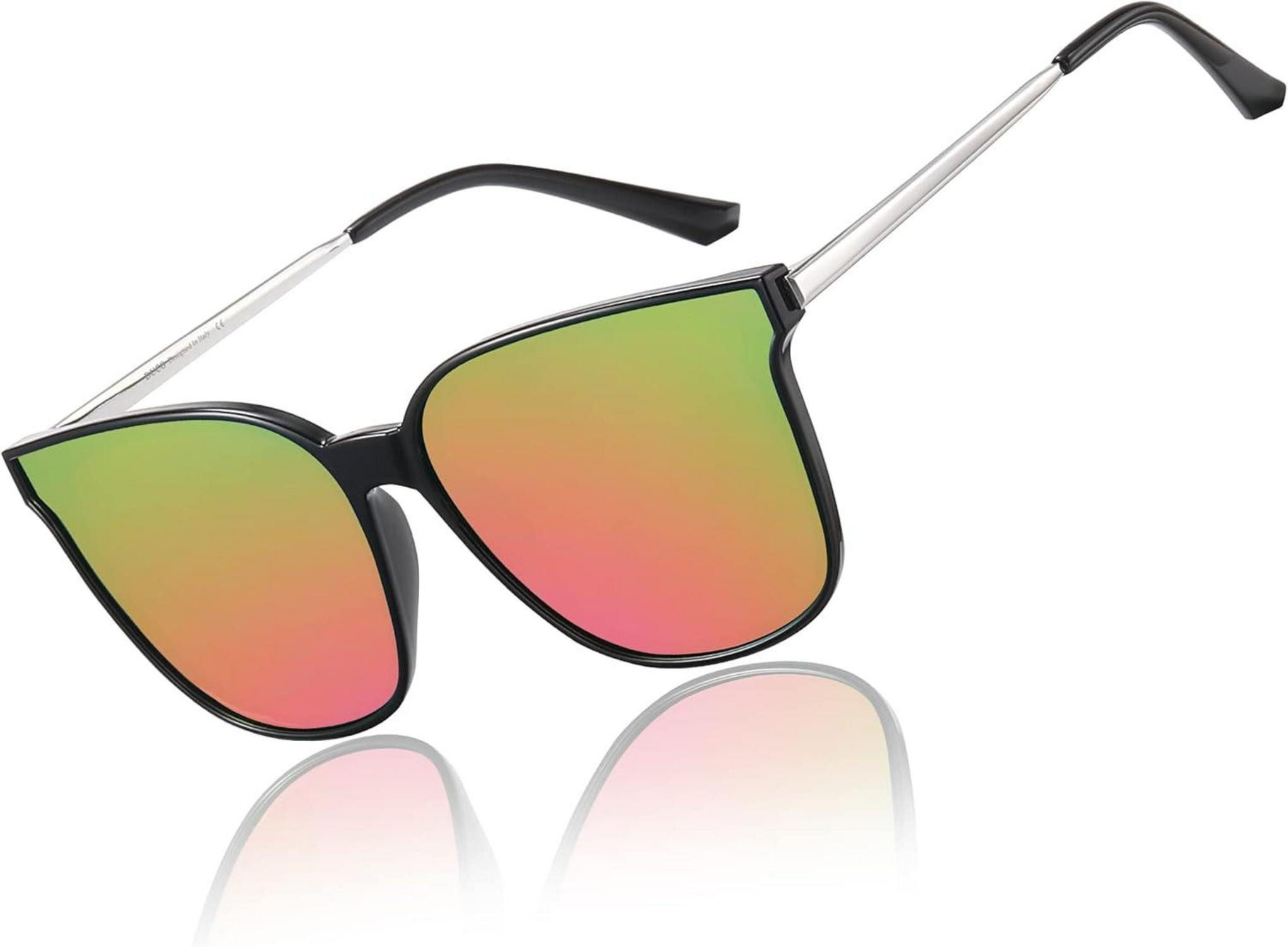 Retrosonnenbrille Damen Sonnenbrille Polarisiert UV400 Schutz Vintage Runde Metall