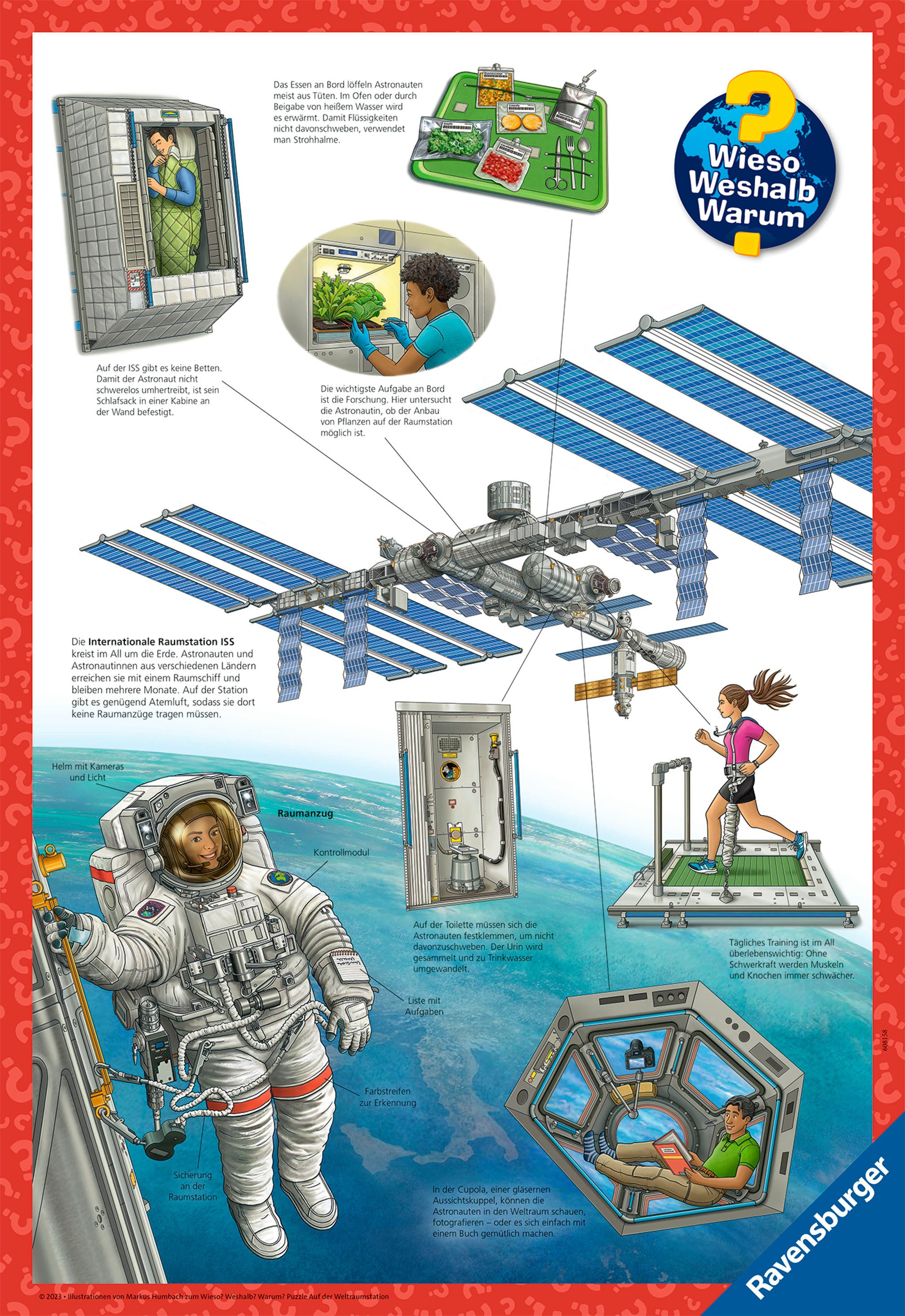 Ravensburger Puzzle Wieso? Weshalb? Warum? Auf der Weltraumstation, 100 Puzzleteile, Made in Germany