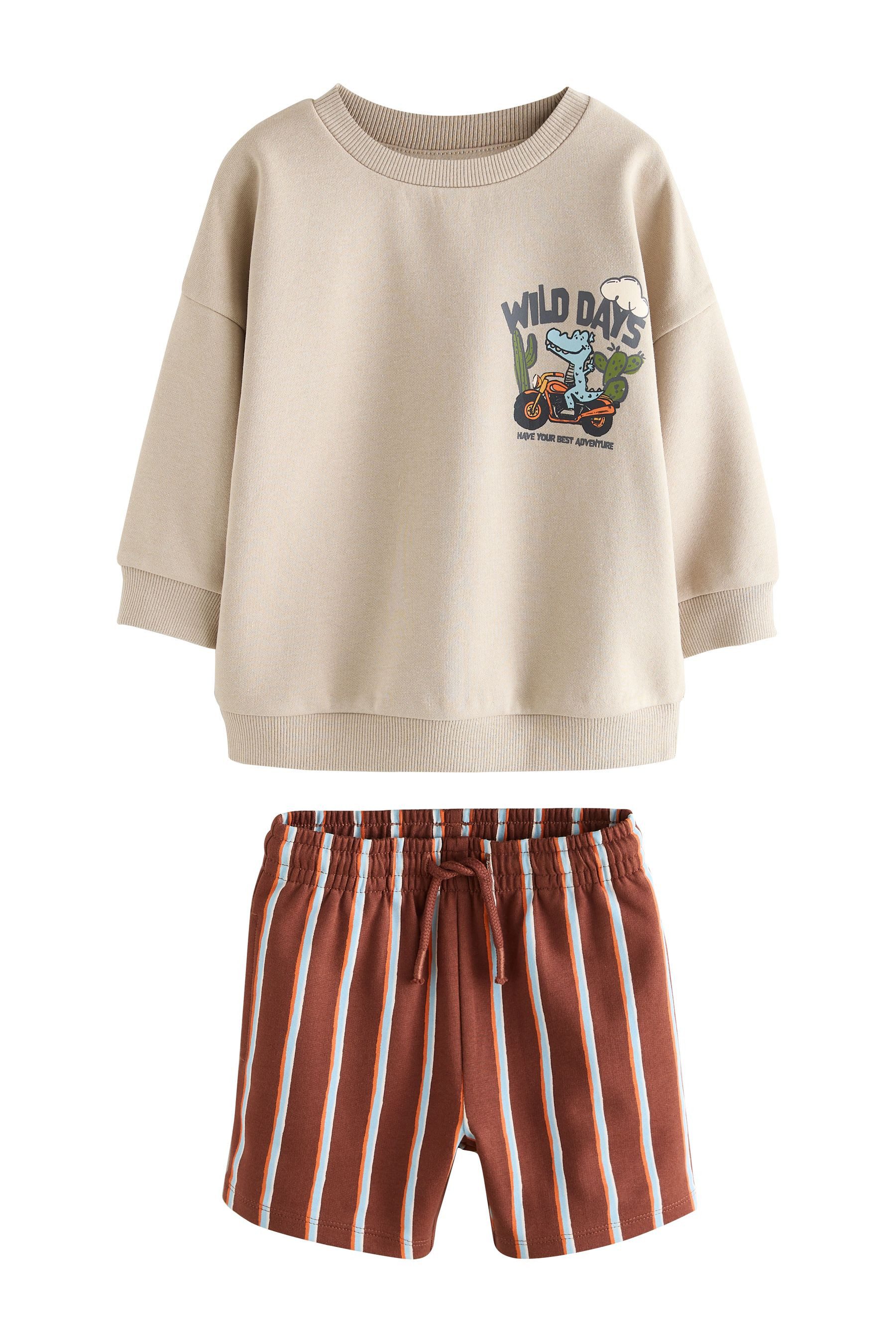 Pullover & Shorts Rundhals-Sweatshirt und Shorts im Set