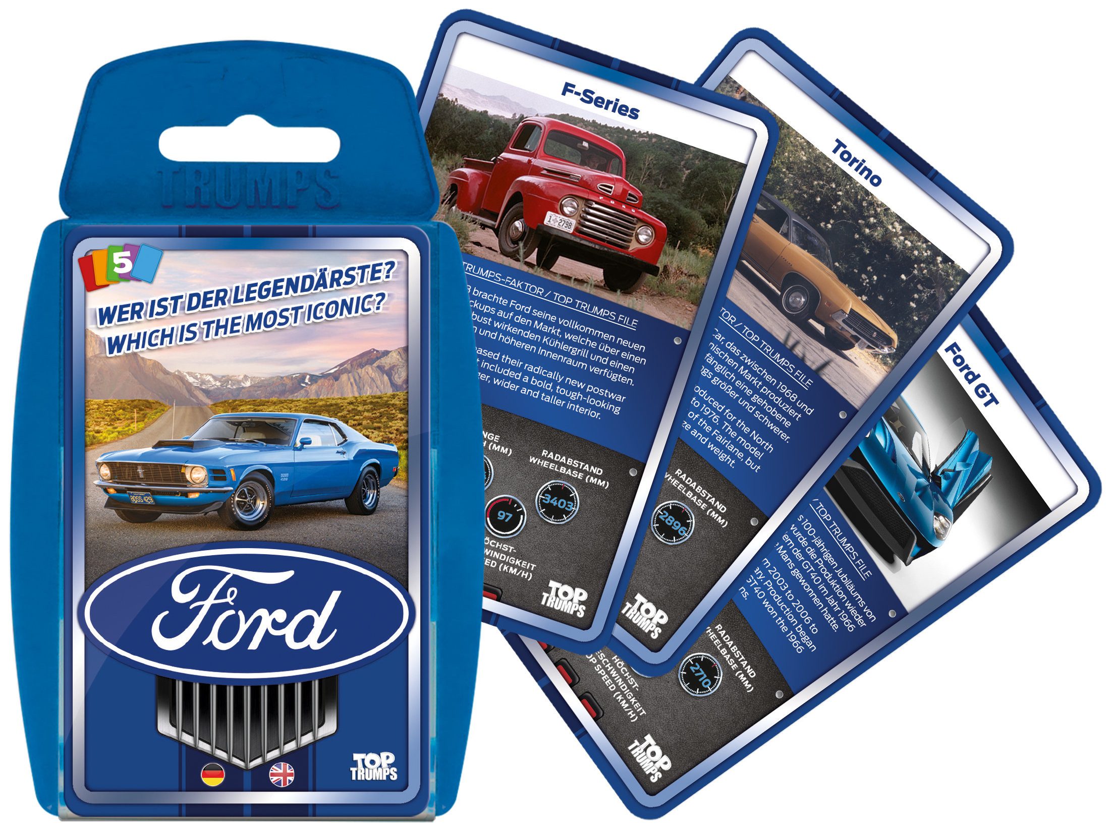 Winning Moves Spiel Top Trumps Ford, Quartett, Zweisprachig in Deutsch und Englisch