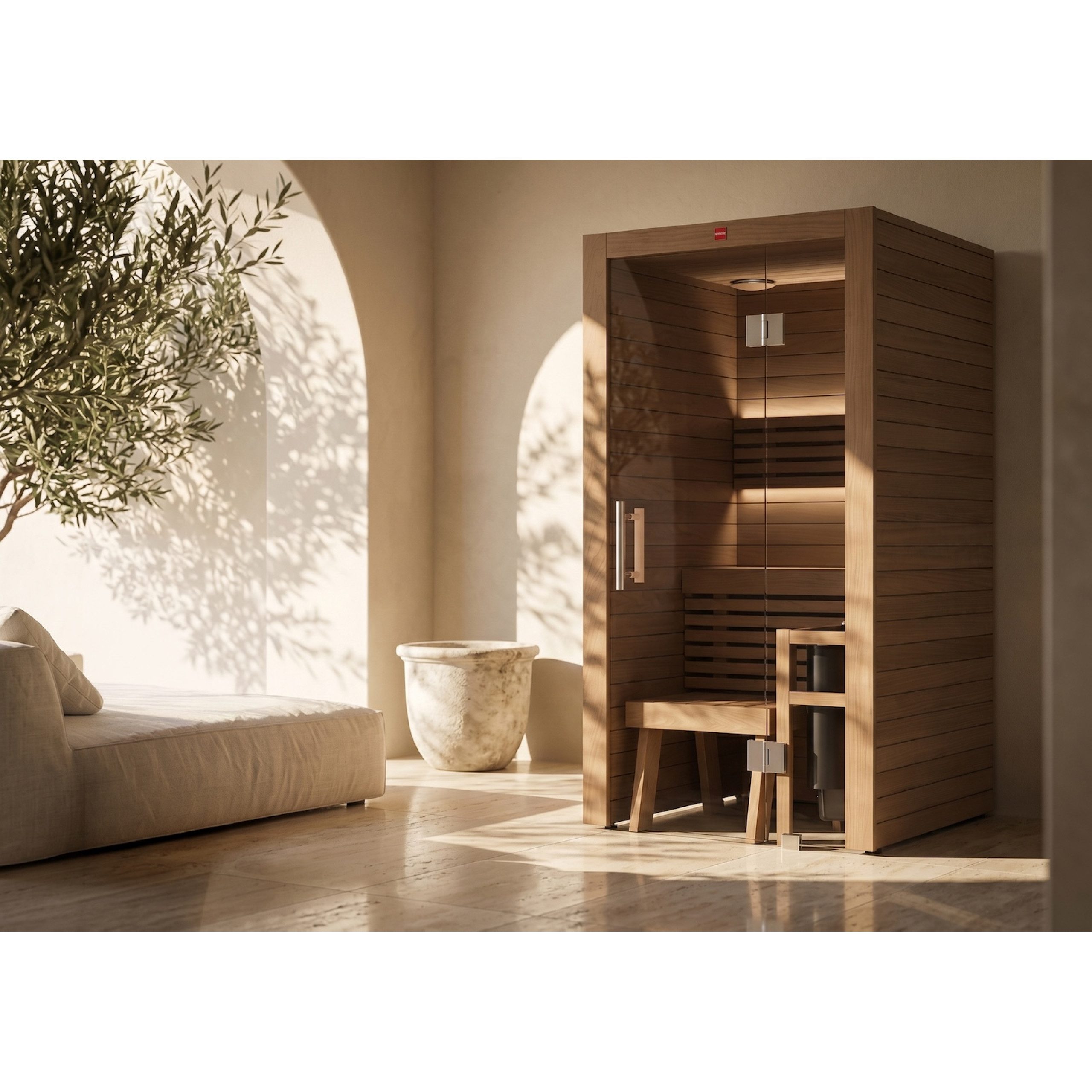 HARVIA Sauna Harvia Utu Mini Saunakabine Design-Sauna aus Thermo-Espe 97x96x206cm