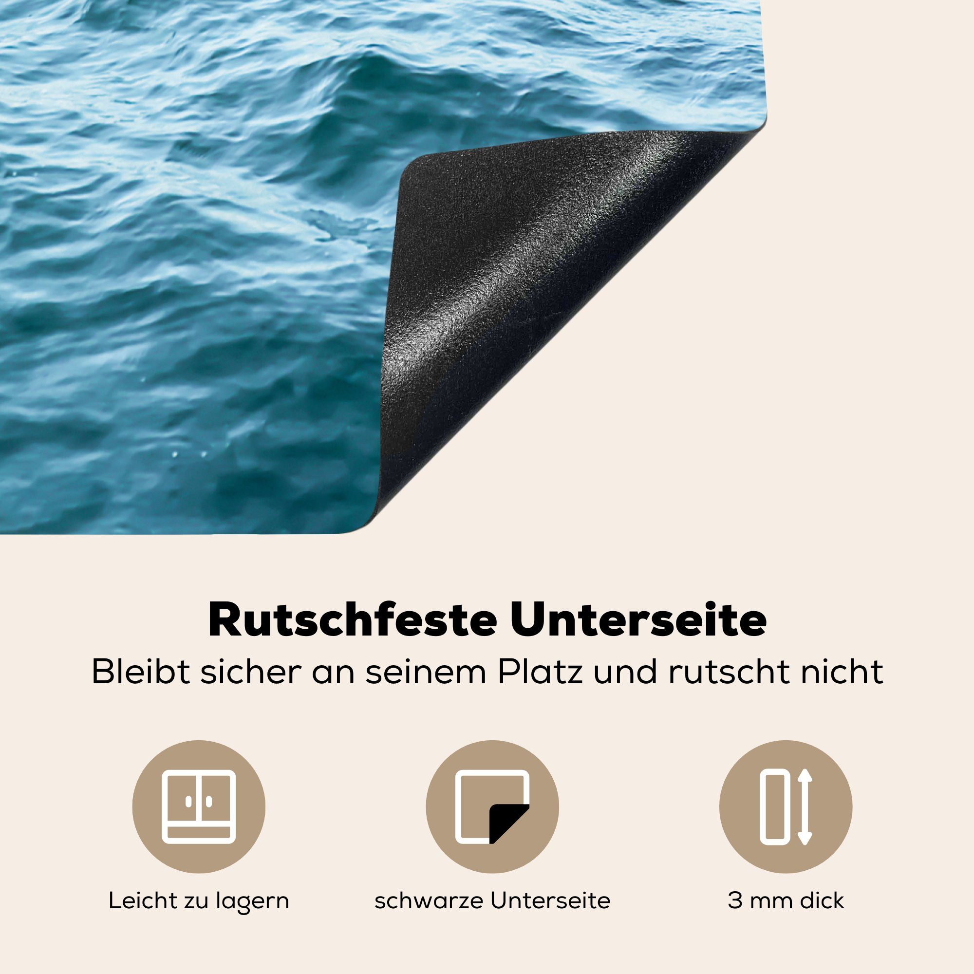 MuchoWow Herdblende-/Abdeckplatte Meer - Wasser Ozean, nutzbar, (1 Natur - Vinyl, - Arbeitsfläche 60x52 Ceranfeldabdeckung cm, Mobile tlg)