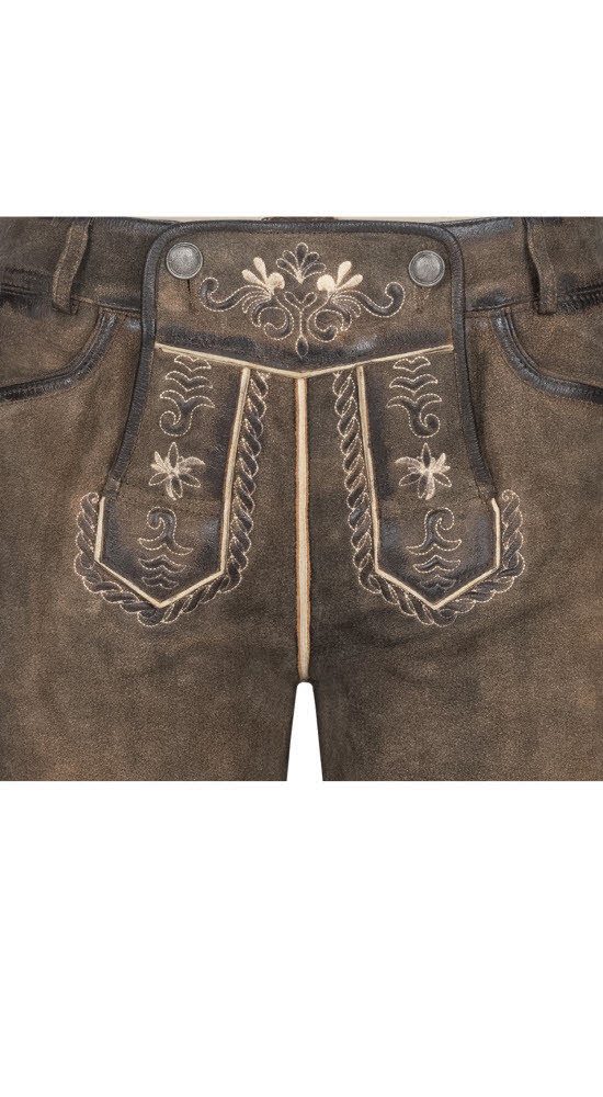 Nübler Trachtenlederhose Lederhose kurz Viona L in Hellbraun von Nübler