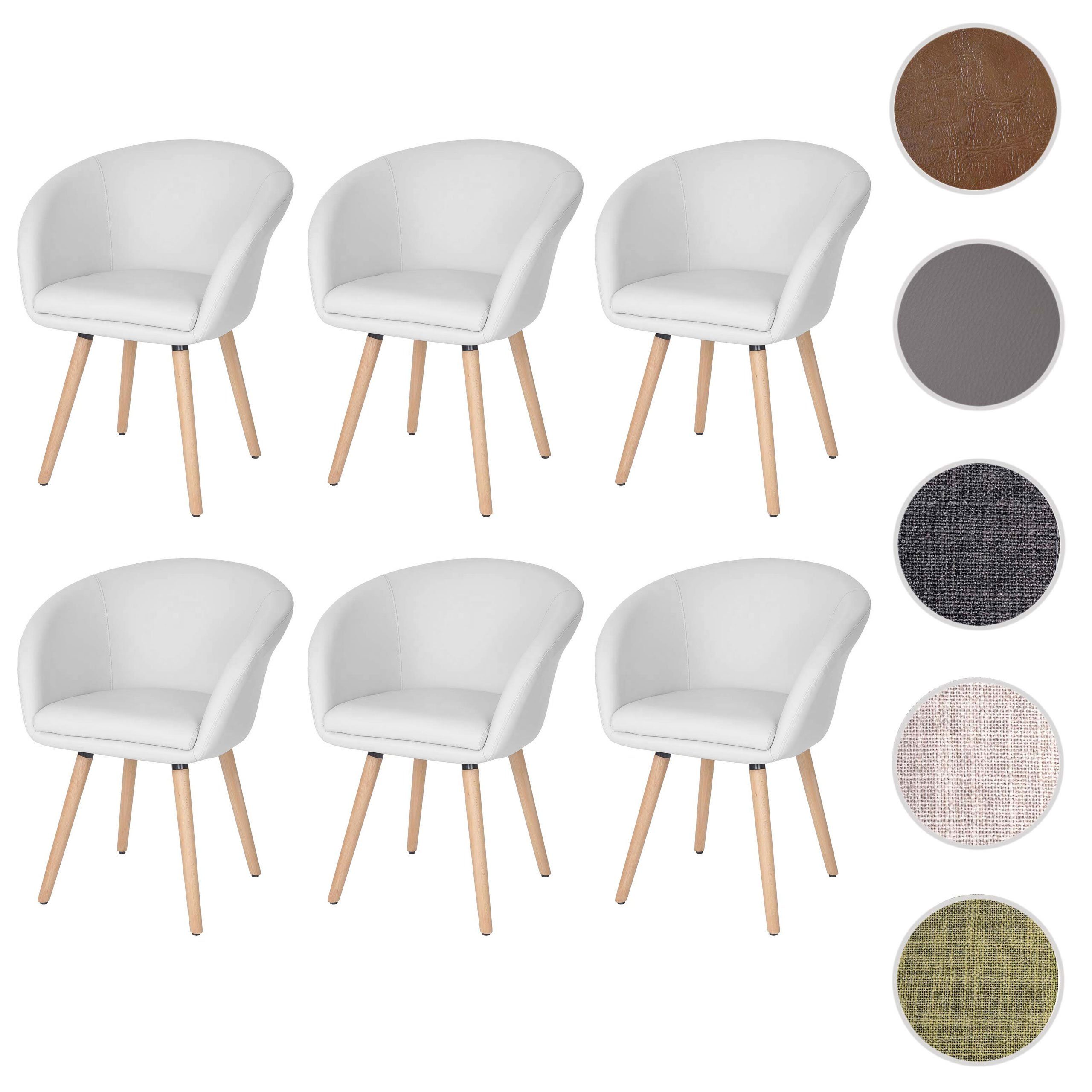 MCW Esszimmerstuhl Vaasa T633-6 (Set, 6 St), 6er-Set, mit Armlehnen, Füße mit verstellbaren Kunststoffschrauben