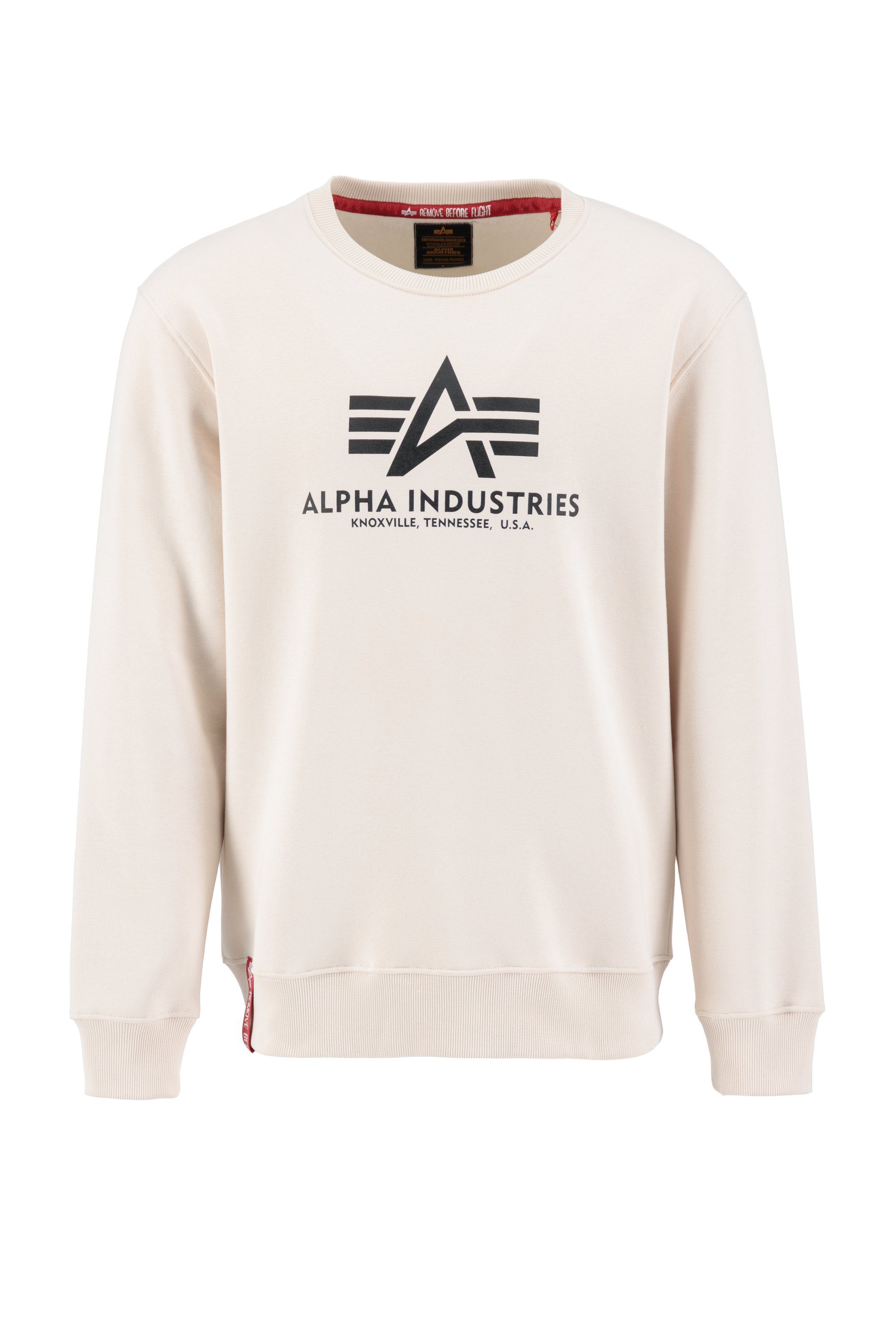 Offizieller Vertreter Alpha Industries Industries Sweatshirts Basic Sweater Alpha Sweater stream white jet - Men