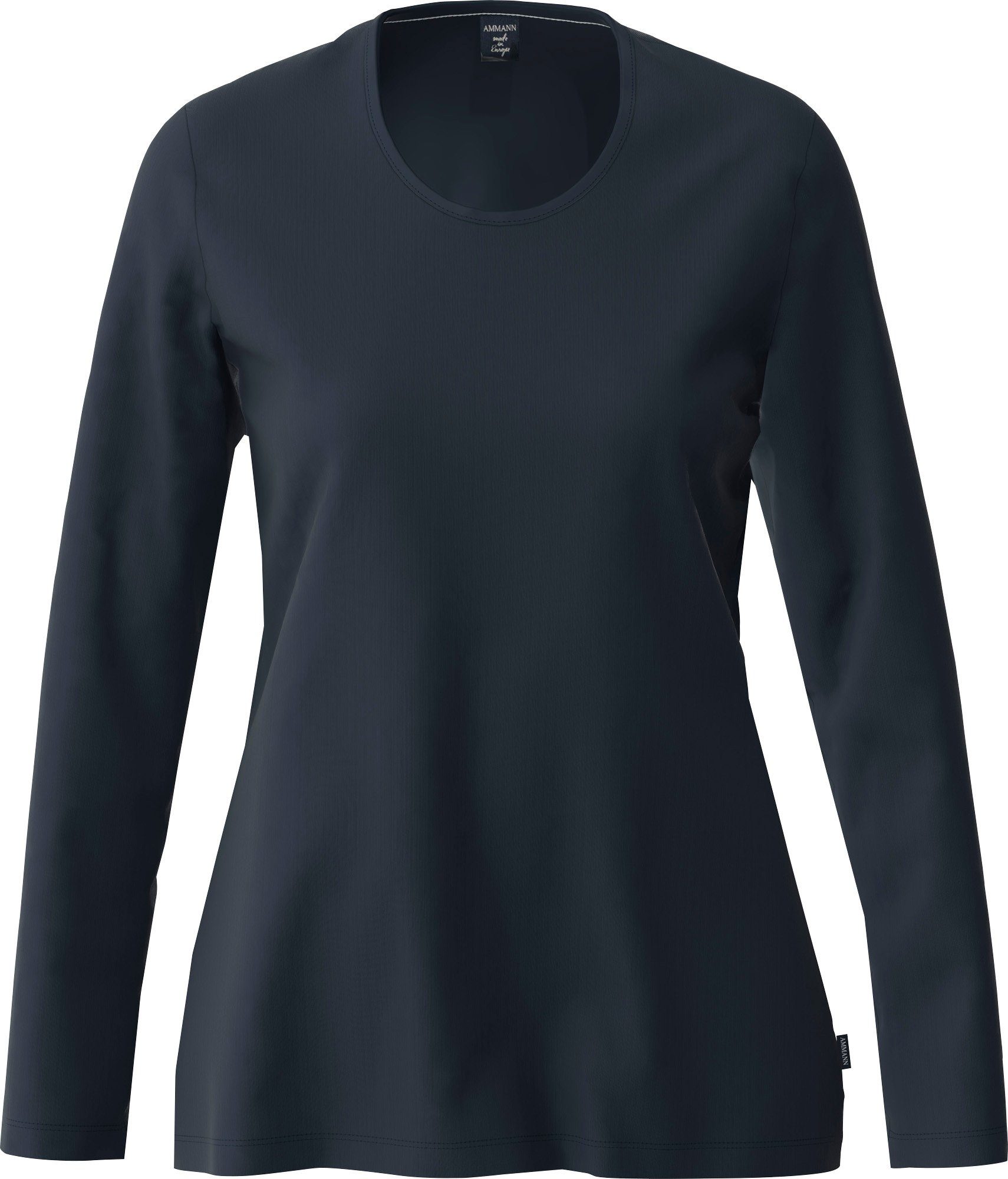 Ammann Pyjamaoberteil Bio Damen-Langarmshirt Single-Jersey Uni