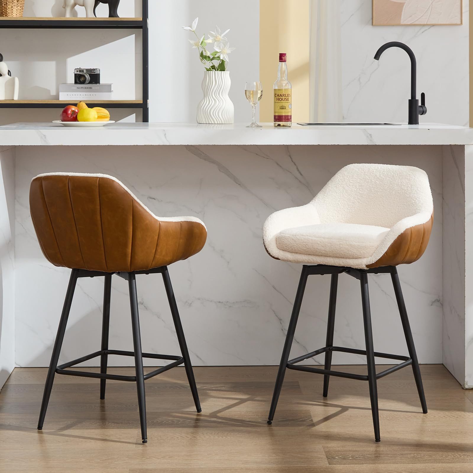 Barhocker Drehbare Thek Hocker Set von 2 26 '' modernen Thek Höhe Barhöcker