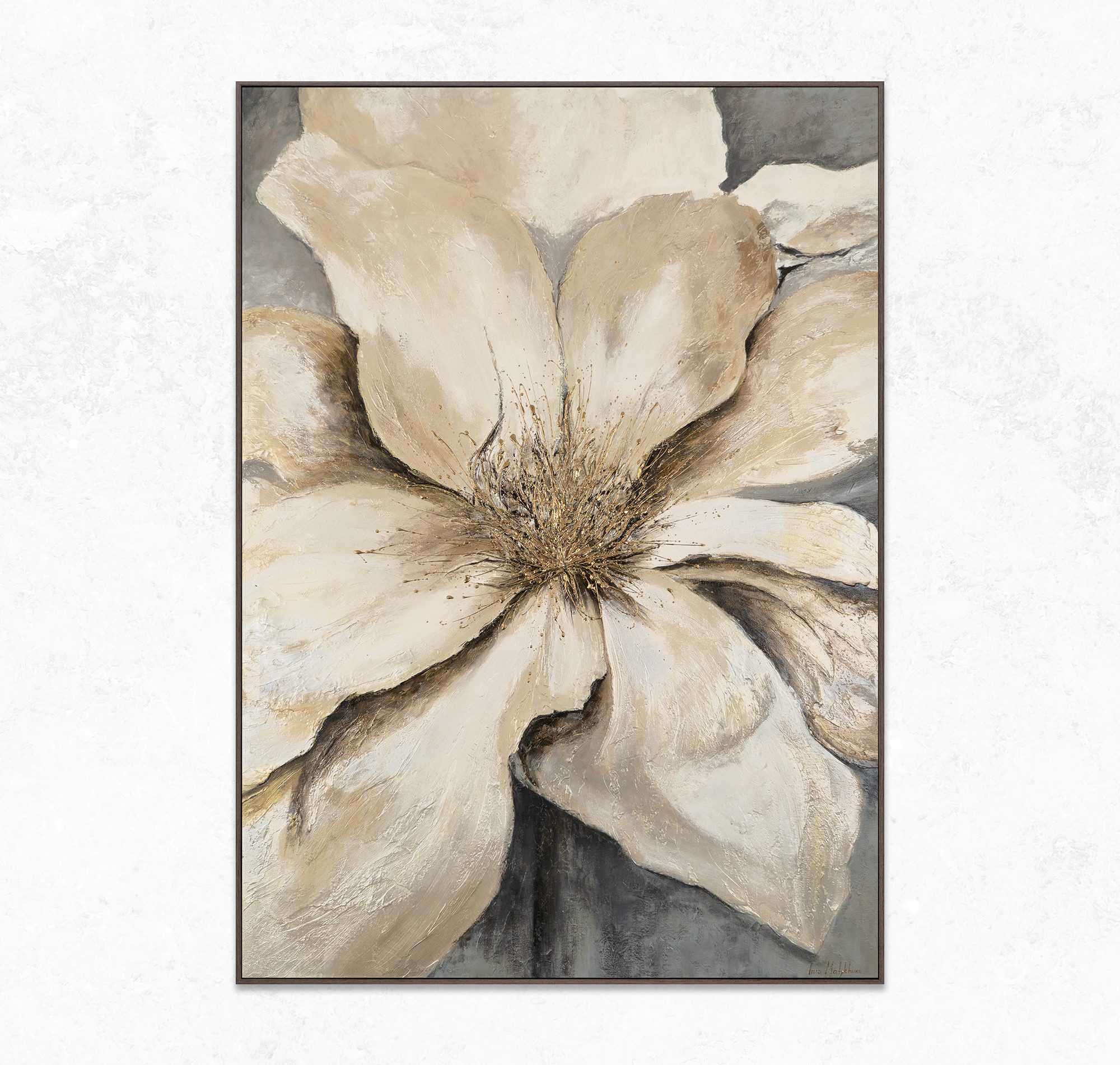 YS-Art Gemälde Goldene Blüte, Blumen, Blumen günstig online kaufen
