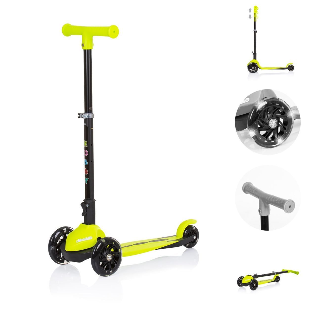 Cityroller Kinderroller Robby 3 LED-Räder