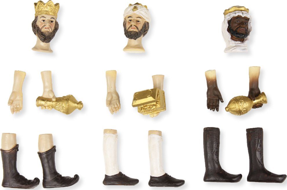 Krippenfigur Krippenfigur Körperteile, Hlg. 3 Könige (15 St)