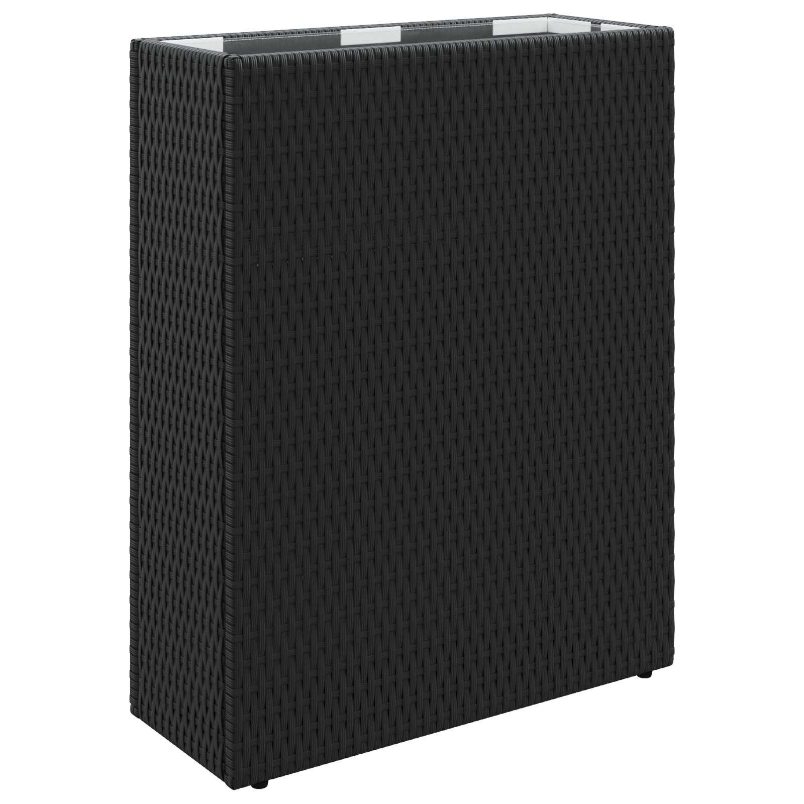 vidaXL Blumentopf Hoher Pflanzkübel Schwarz 55 x 22 x 70 cm Poly-Rattan (1 St)