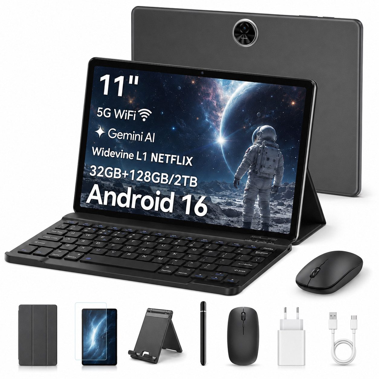 2026 11" Zeno5 Plus 4G LTE mit Tastatur, 128GB, Android 16 Tablet Tablet