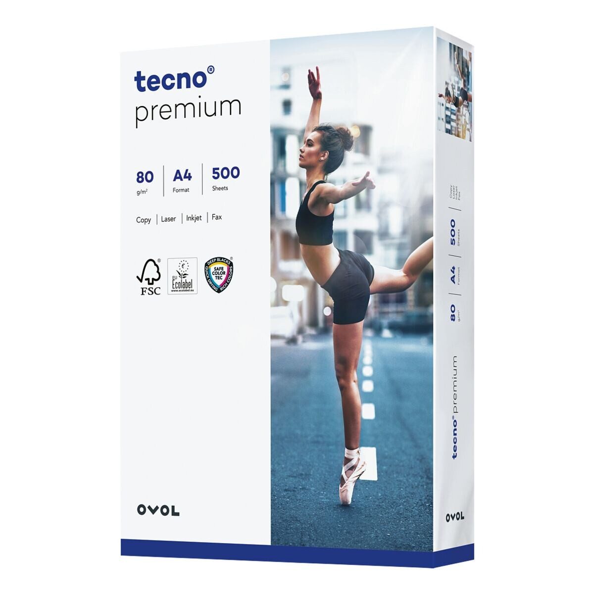 Inapa tecno Druckerpapier Premium, Format DIN A4, 80 g/m², 170 CIE, 500 Blatt