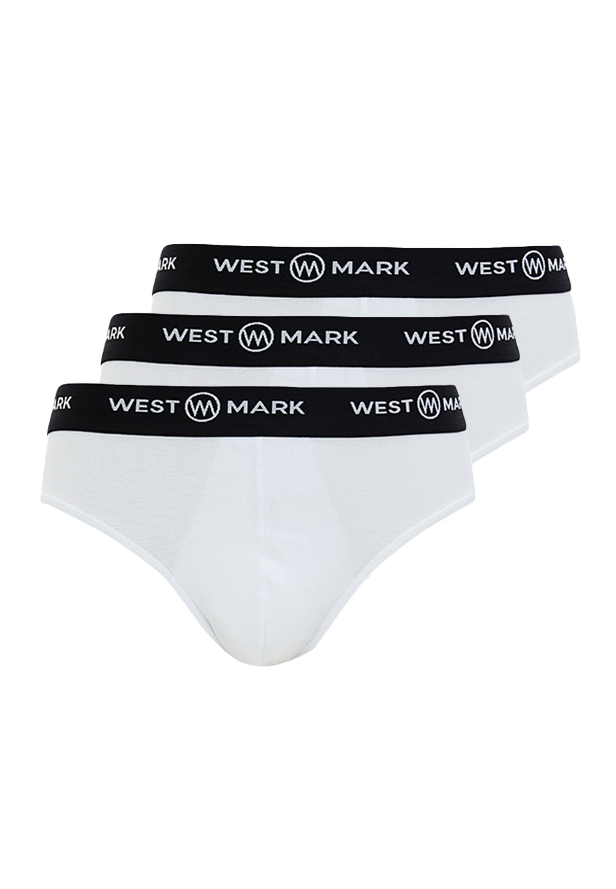 WESTMARK LONDON Slip 3er Pack Ohne / Baumwolle - Eingriff Slip (Spar-Set, Unterhose Logan 3-St) - Weiß 