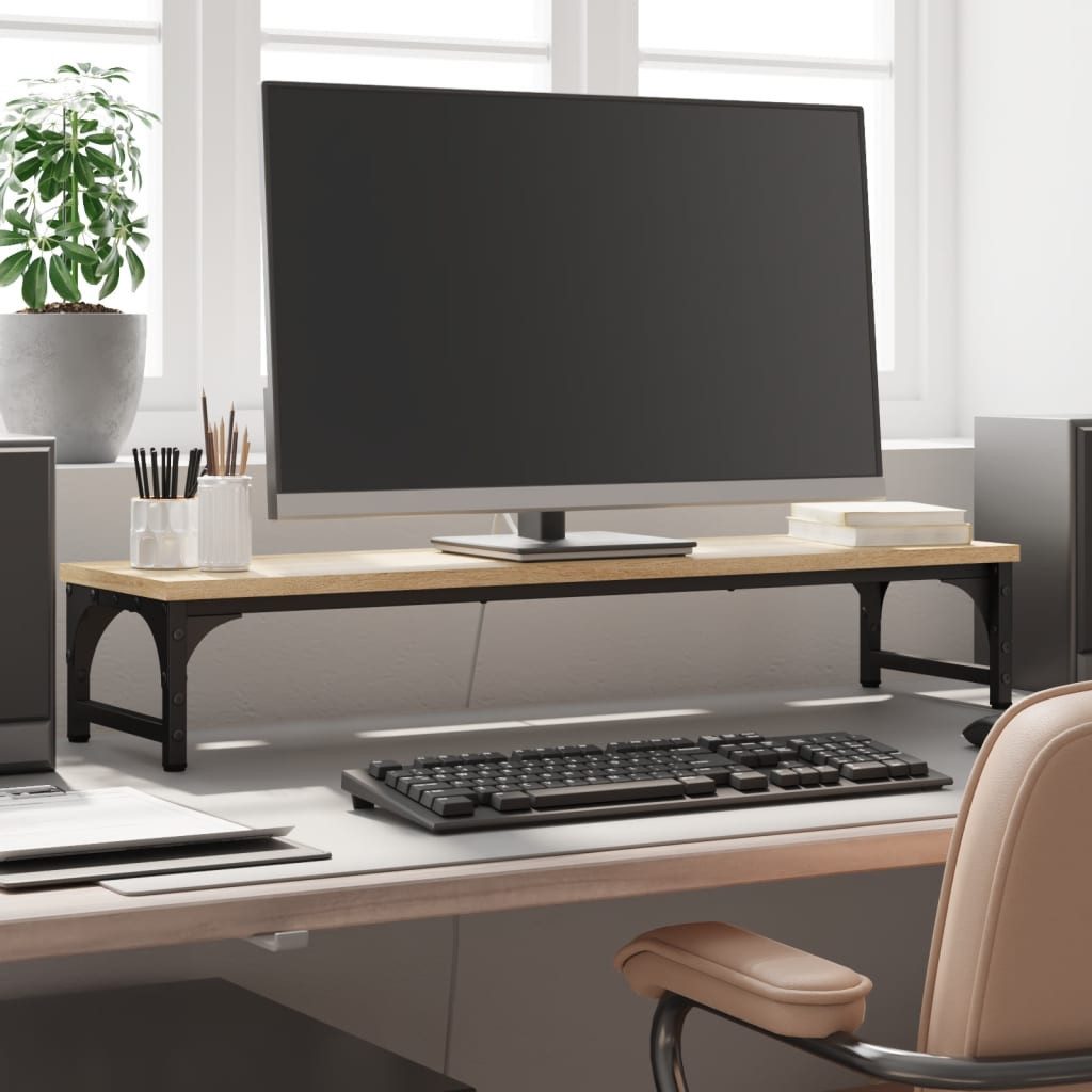 vidaXL Monitor-Halterung 85 x 23 x 155 cm Monitorständer Sonoma Eiche 85x23x15,5 cm Spanplatte