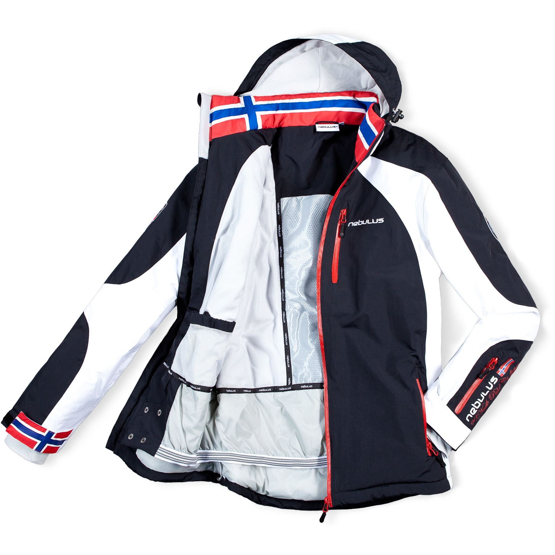 Nebulus Skijacke DAVOS, Q679 - Herren, schwarz-weiss, XL